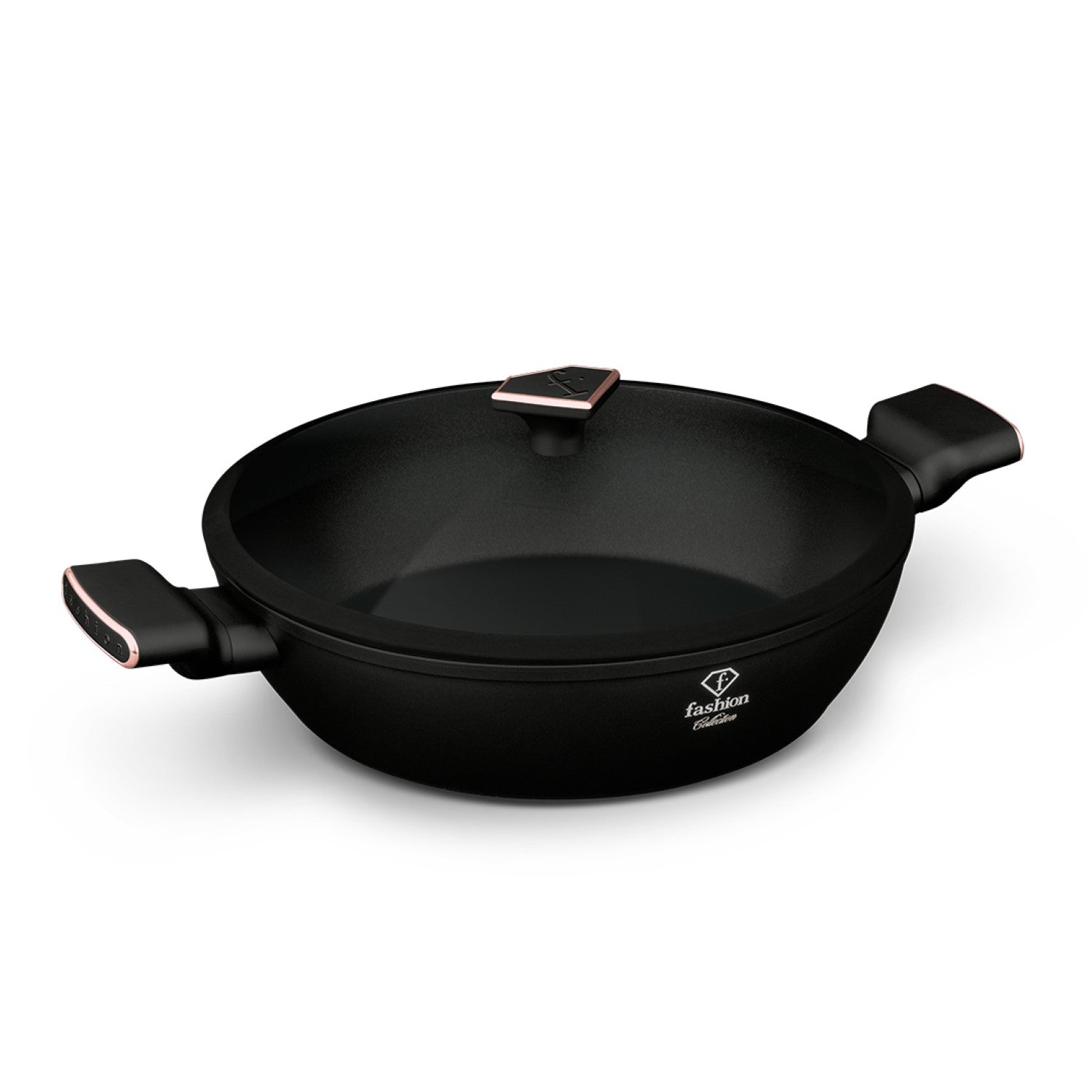 Fashion By Berlinger Haus 30cm TitanPro Non-Stick Shallow Pot with Lid - Matte Black