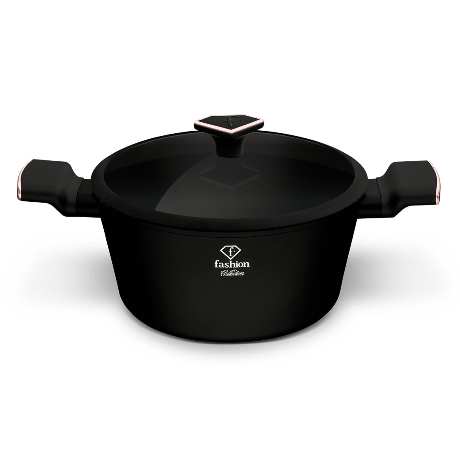 Fashion By Berlinger Haus 24cm TitanPro Non-Stick Casserole with Lid - Matte Black
