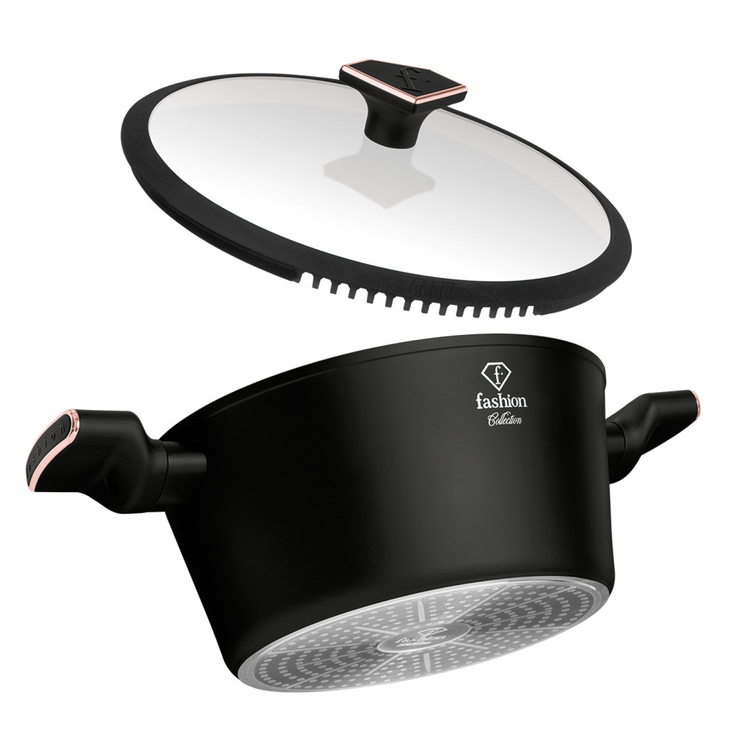 Fashion By Berlinger Haus 24cm TitanPro Non-Stick Casserole with Lid - Matte Black