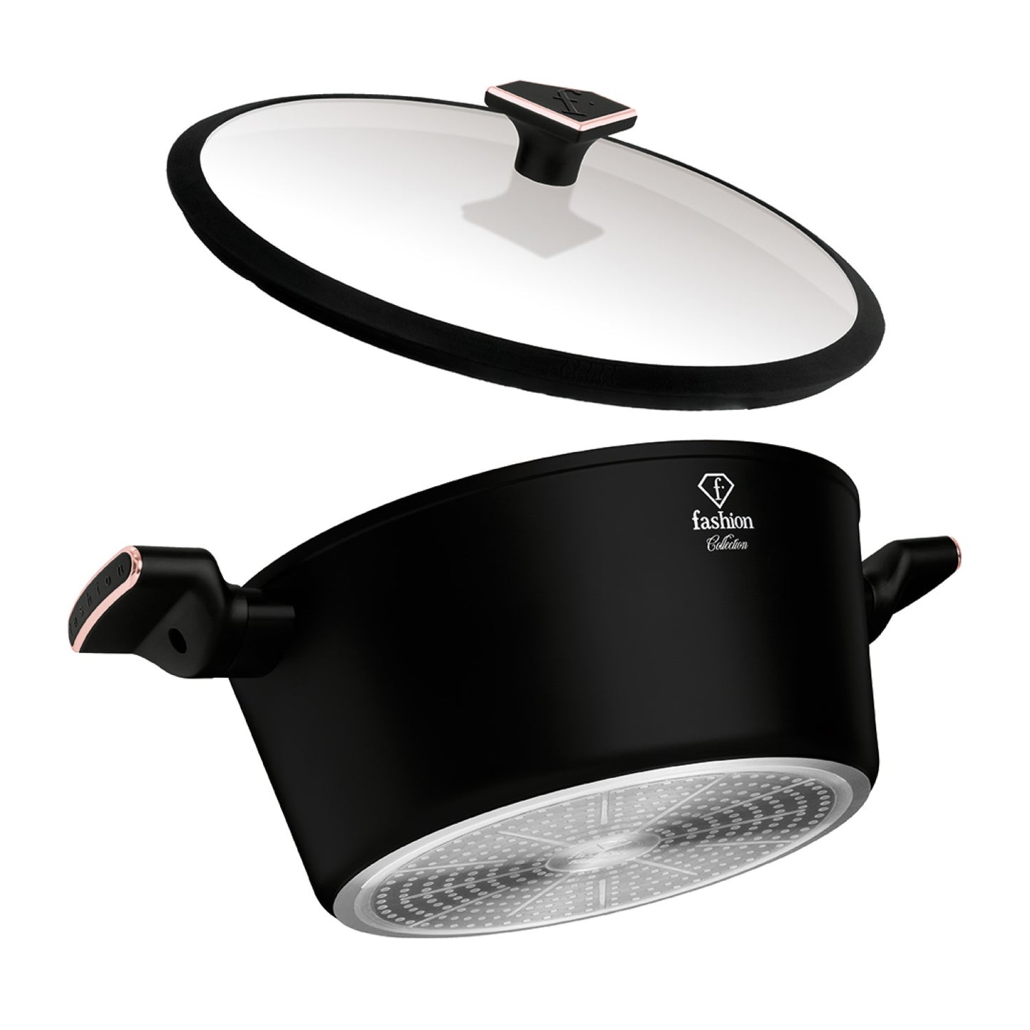 Fashion By Berlinger Haus 28cm TitanPro Non-Stick Casserole with Lid - Matte Black