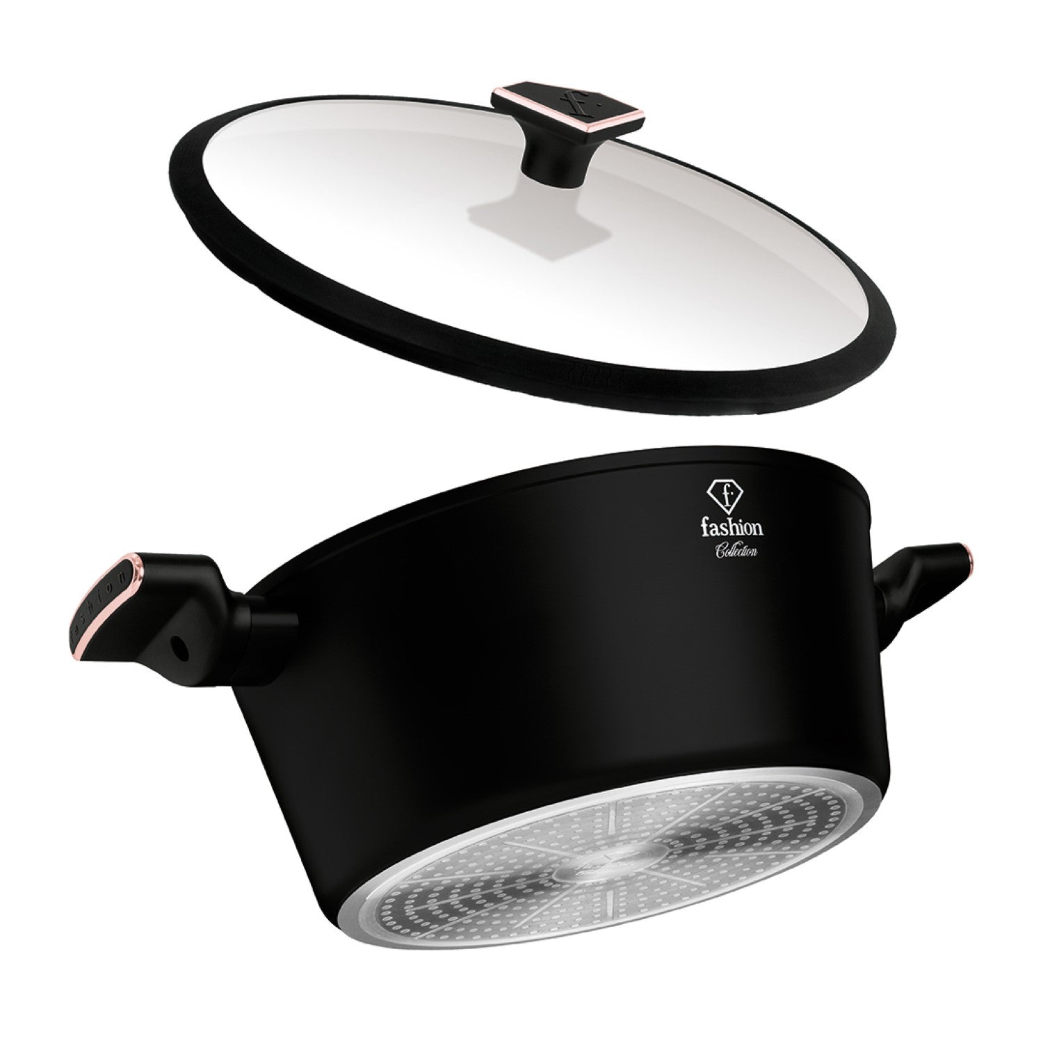 Fashion By Berlinger Haus 28cm TitanPro Non-Stick Casserole with Lid - Matte Black
