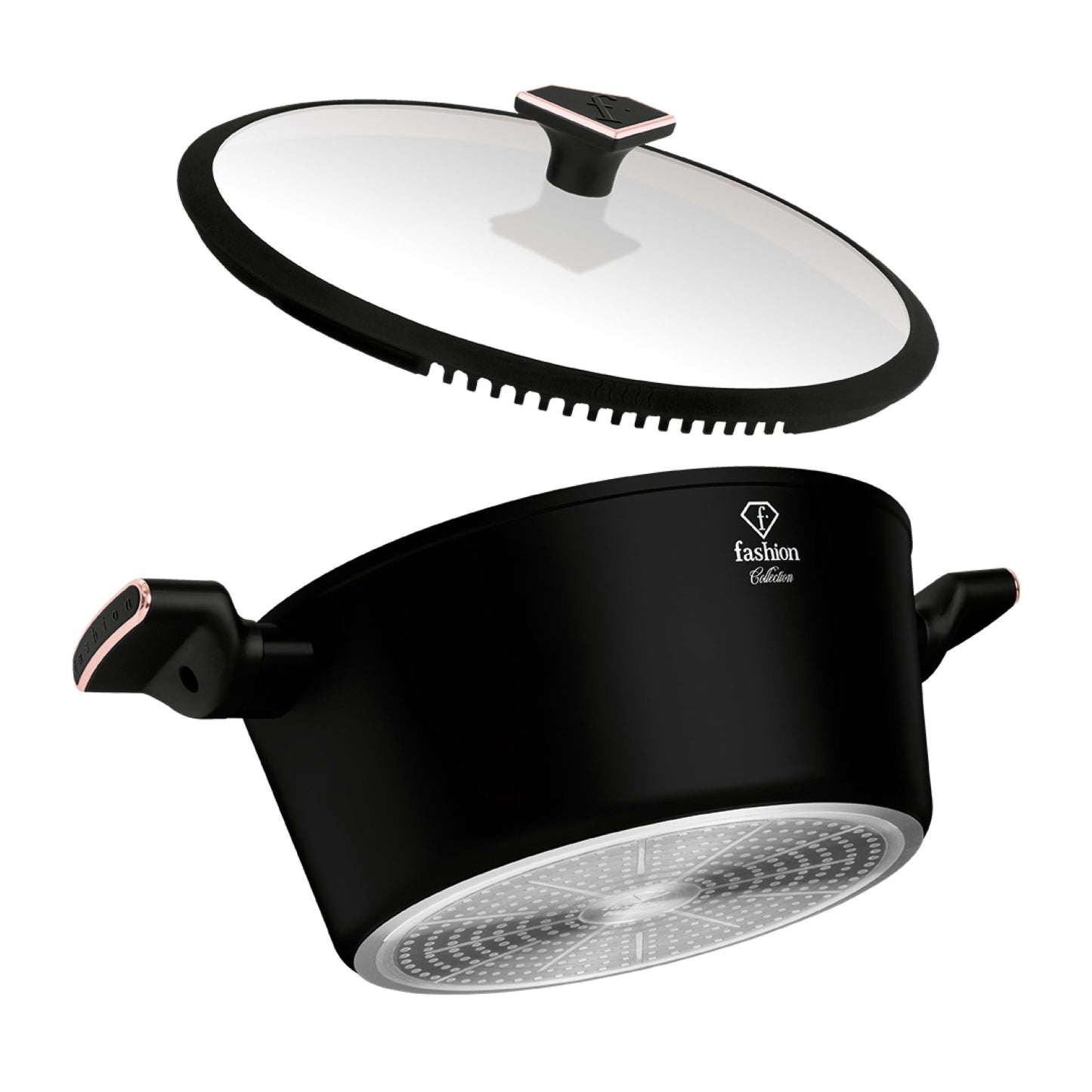 Fashion By Berlinger Haus 30cm TitanPro Non-Stick Casserole with Lid - Matte Black