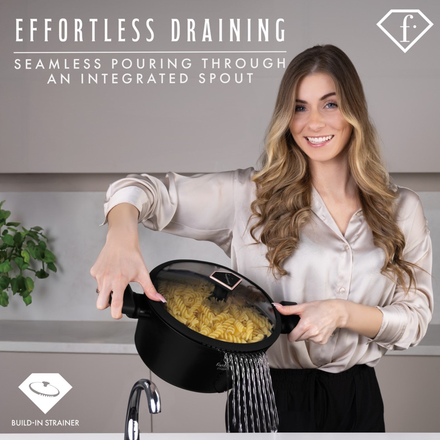 Fashion By Berlinger Haus 30cm TitanPro Non-Stick Casserole with Lid - Matte Black