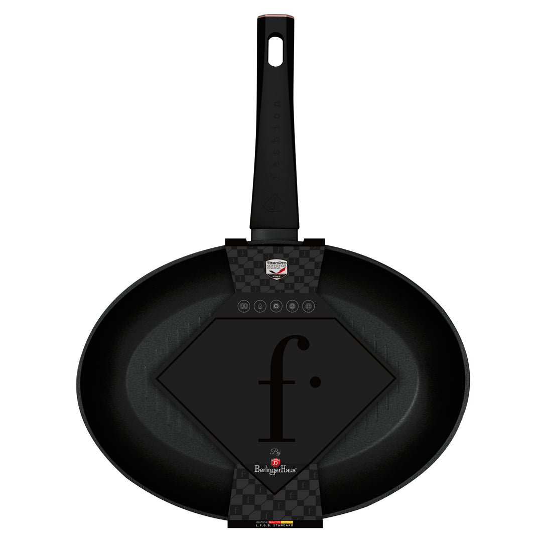 Fashion By Berlinger Haus 35cm Titan Pro Non-Stick Fish Pan - Black Rose