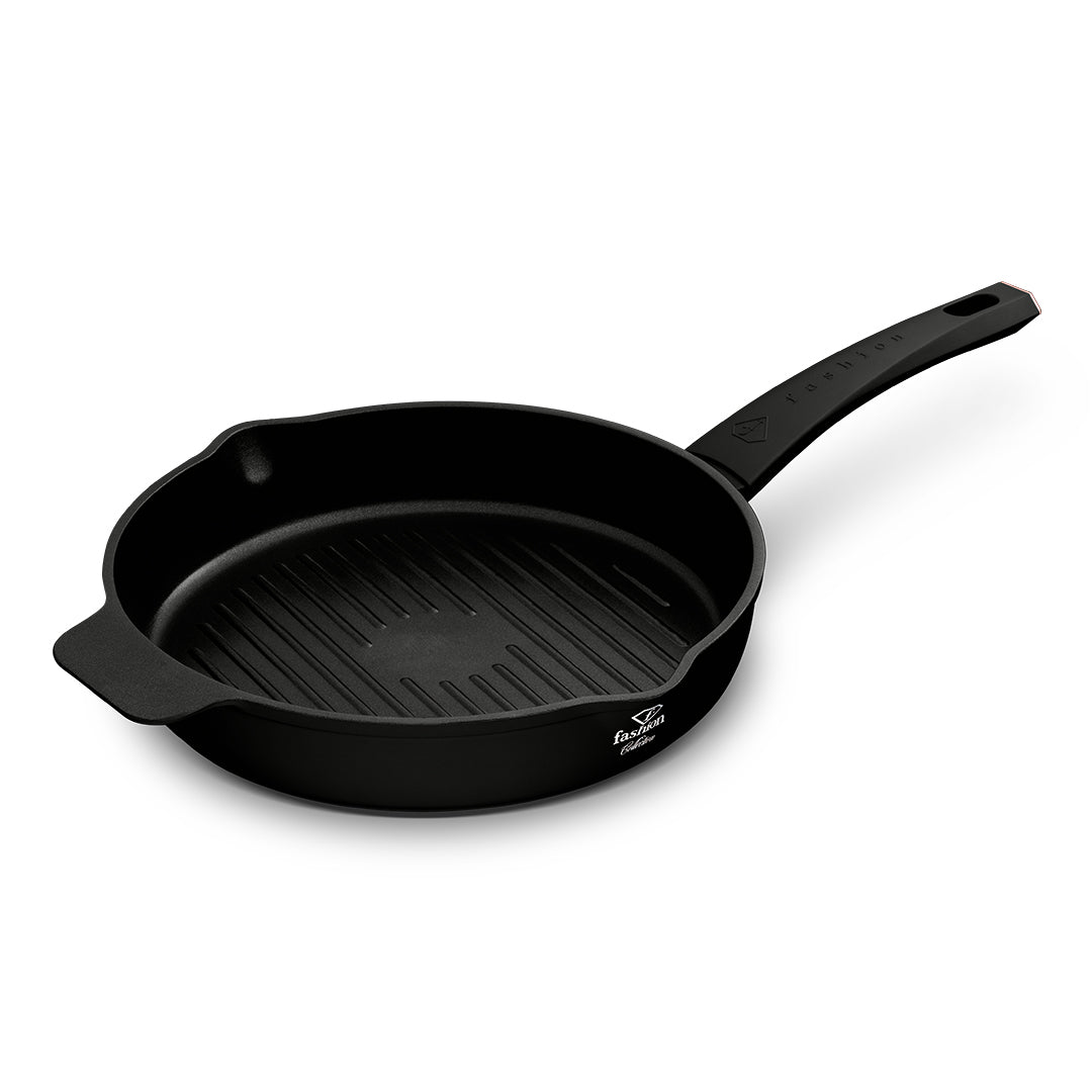 Fashion By Berlinger Haus 26cm TitanPro Non-Stick Round Grill Pan - Matte Black