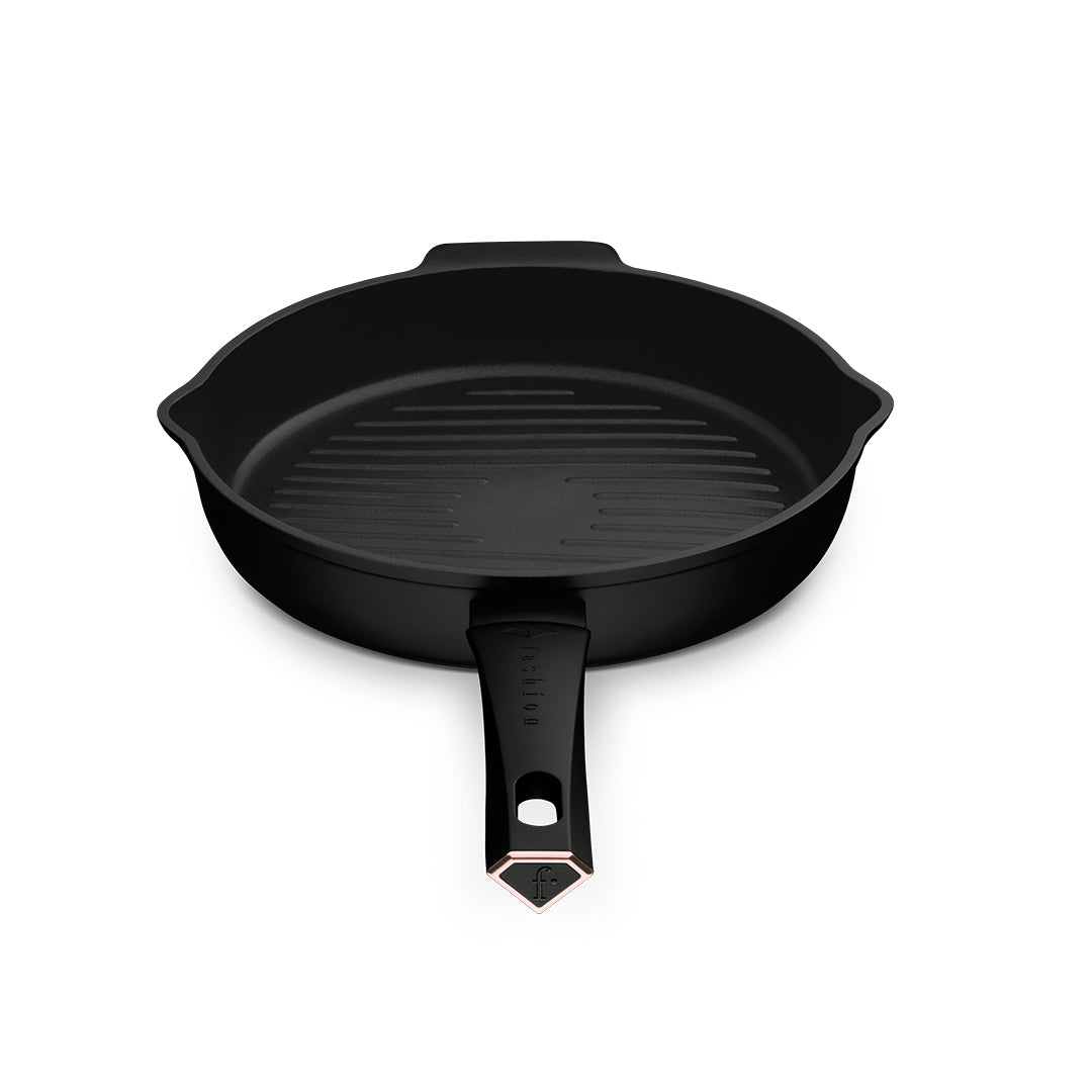 Fashion By Berlinger Haus 26cm TitanPro Non-Stick Round Grill Pan - Matte Black