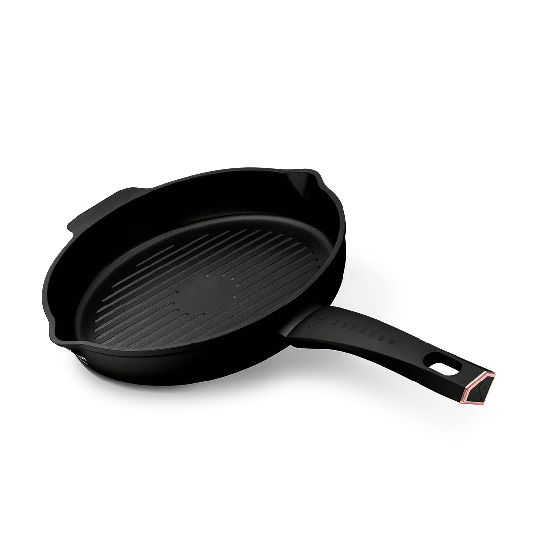 Fashion By Berlinger Haus 26cm TitanPro Non-Stick Round Grill Pan - Matte Black