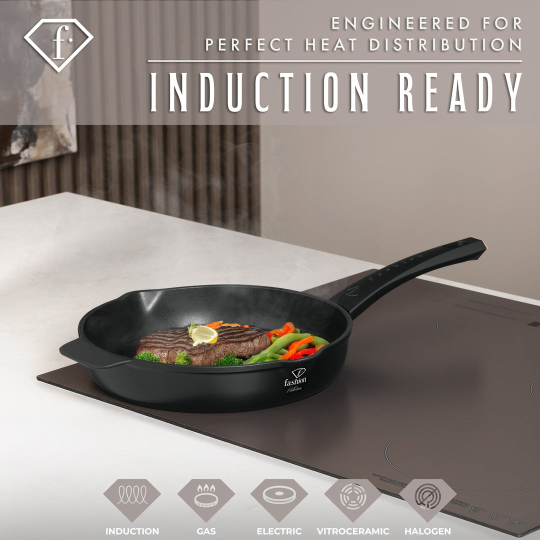 Fashion By Berlinger Haus 26cm TitanPro Non-Stick Round Grill Pan - Matte Black
