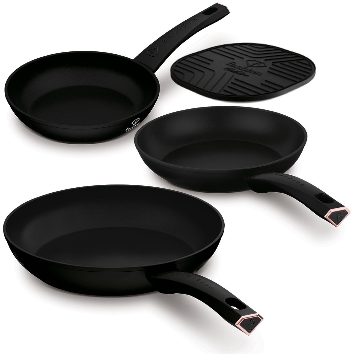 Fashion By Berlinger Haus 4 Piece TitanPro Non-Stick Frypan Set - Matte Black