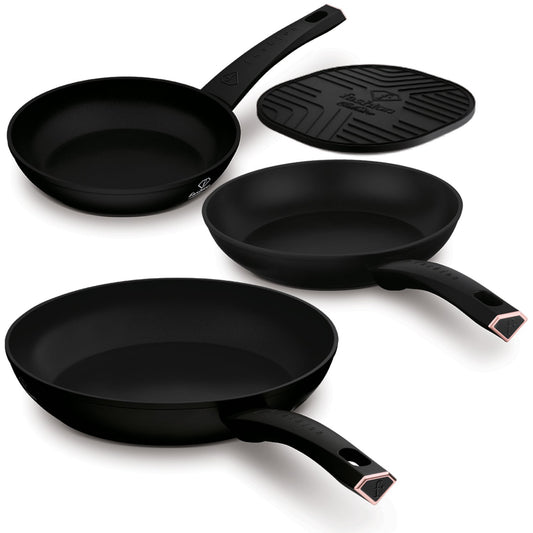 Fashion By Berlinger Haus 4 Piece TitanPro Non-Stick Frypan Set - Matte Black