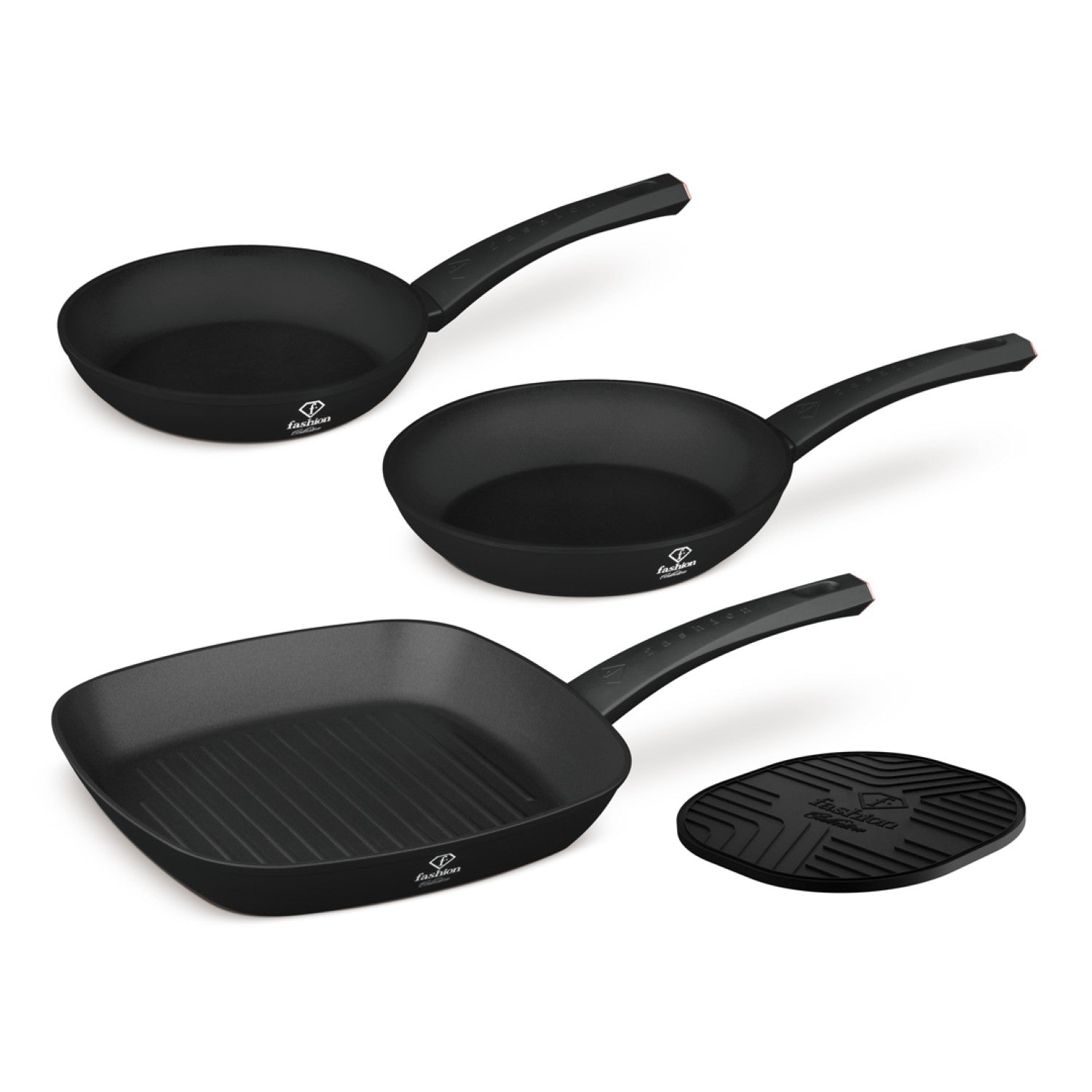 Fashion By Berlinger Haus 4 Piece TitanPro Non-Stick Frypan Set - Matte Black