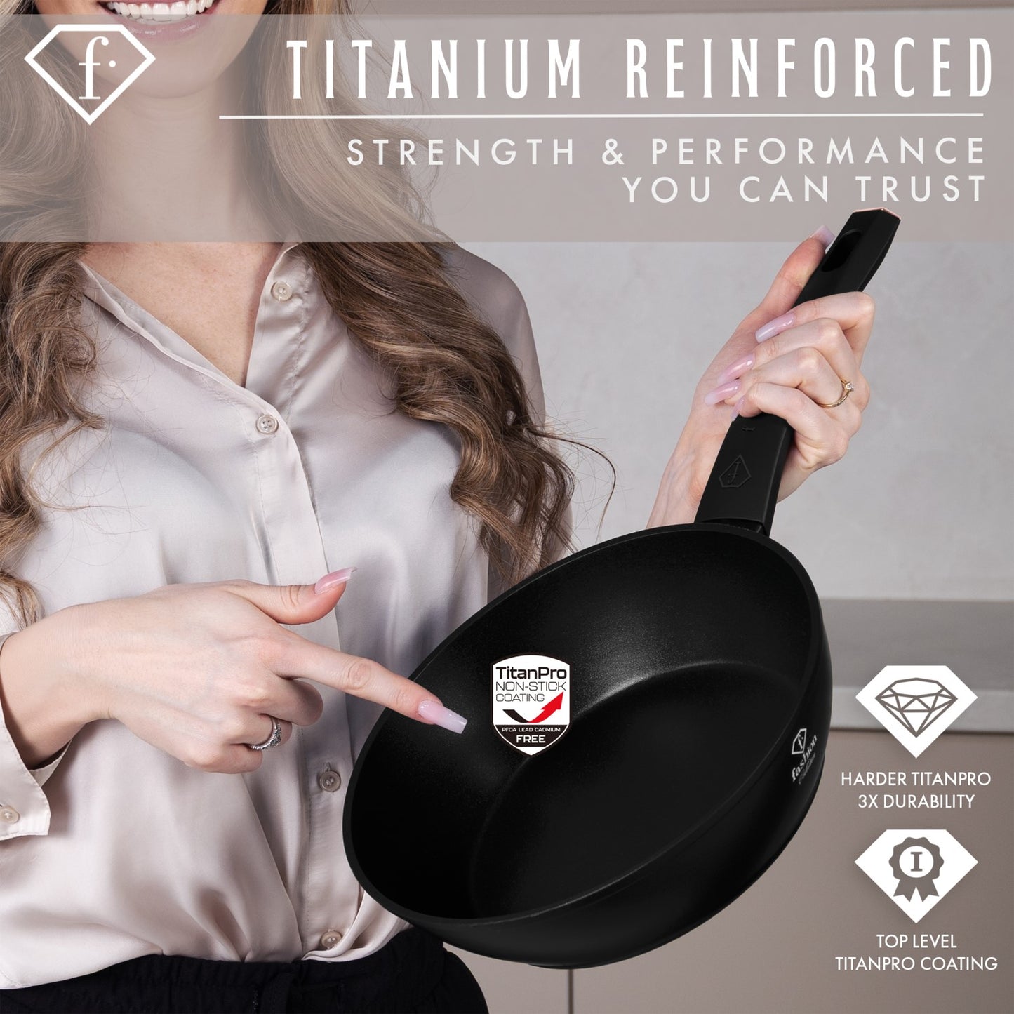 Fashion By Berlinger Haus 10 Piece TitanPro Non-Stick Cookware Set - Matte Black