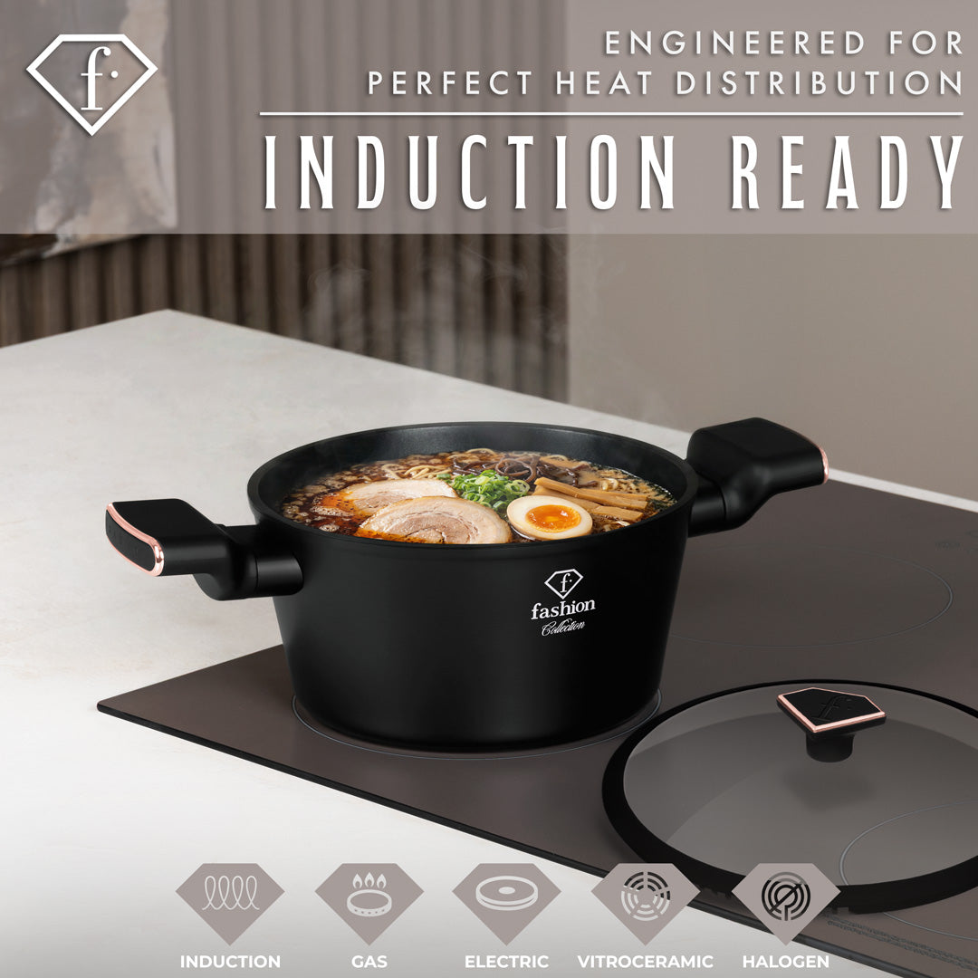 Fashion By Berlinger Haus 4-Piece Titan Pro Non-Stick Cookware Set - Black Rose
