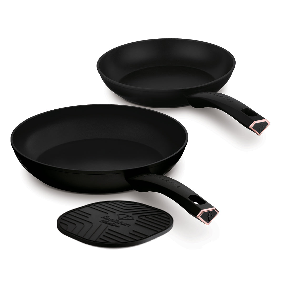 Fashion By Berlinger Haus 3-Piece Titan Pro Non-Stick Frypan Set - Black Rose