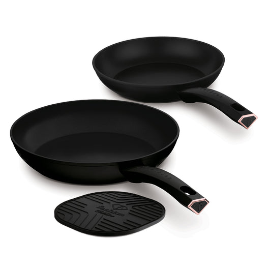 Fashion By Berlinger Haus 3-Piece Titan Pro Non-Stick Frypan Set - Black Rose