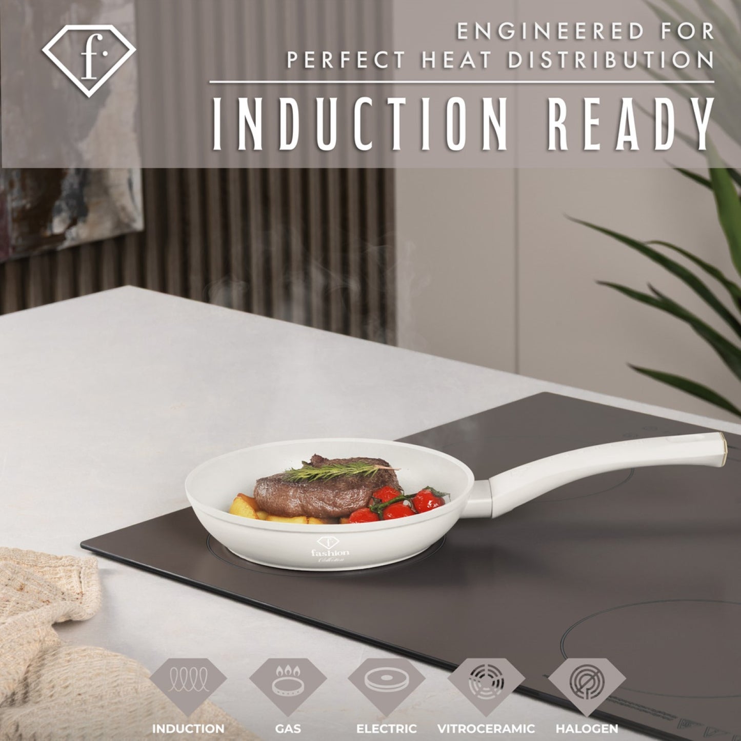 Fashion By Berlinger Haus 20cm TitanPro Non-Stick Frypan - Cream