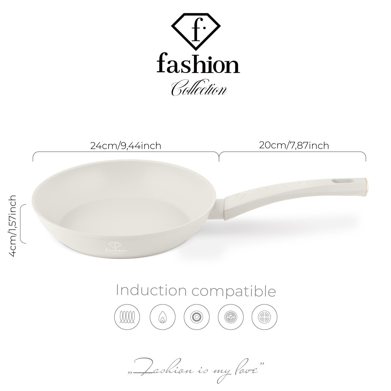 Fashion By Berlinger Haus 24cm TitanPro Non-Stick Frypan - Cream