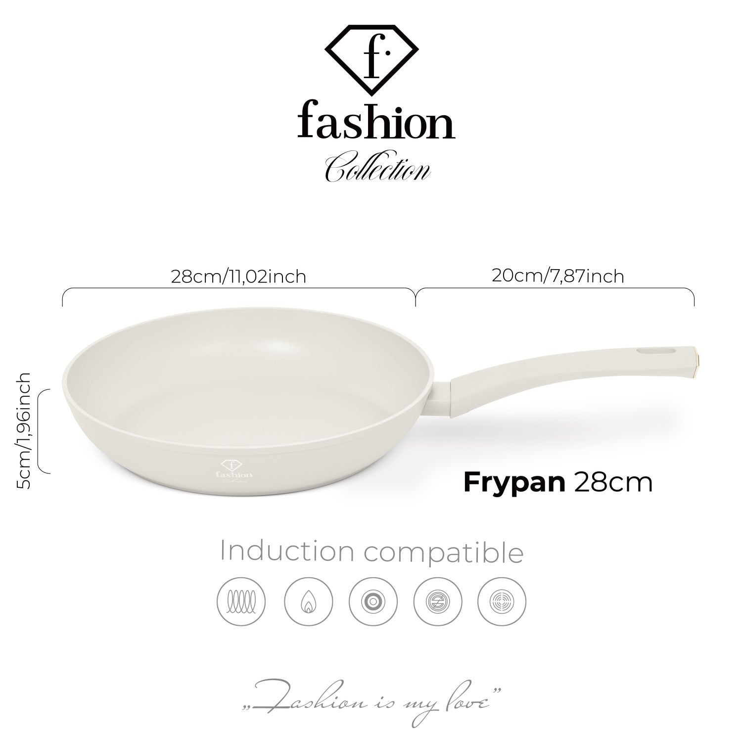 Fashion By Berlinger Haus 28cm TitanPro Non-Stick Frypan - Cream