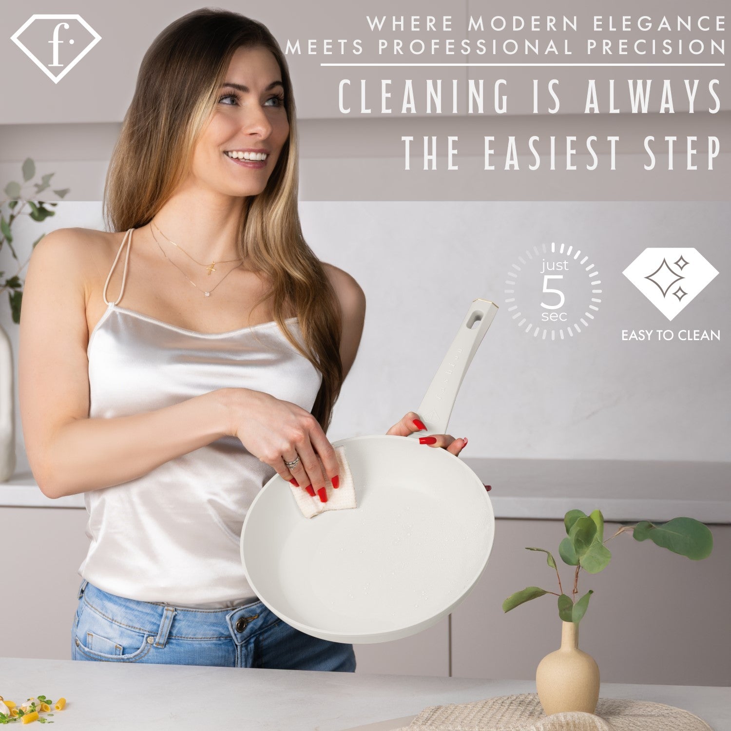 Fashion By Berlinger Haus 28cm TitanPro Non-Stick Frypan - Cream