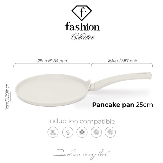 Fashion By Berlinger Haus 25cm TitanPro Non-Stick Pancake Pan - Cream