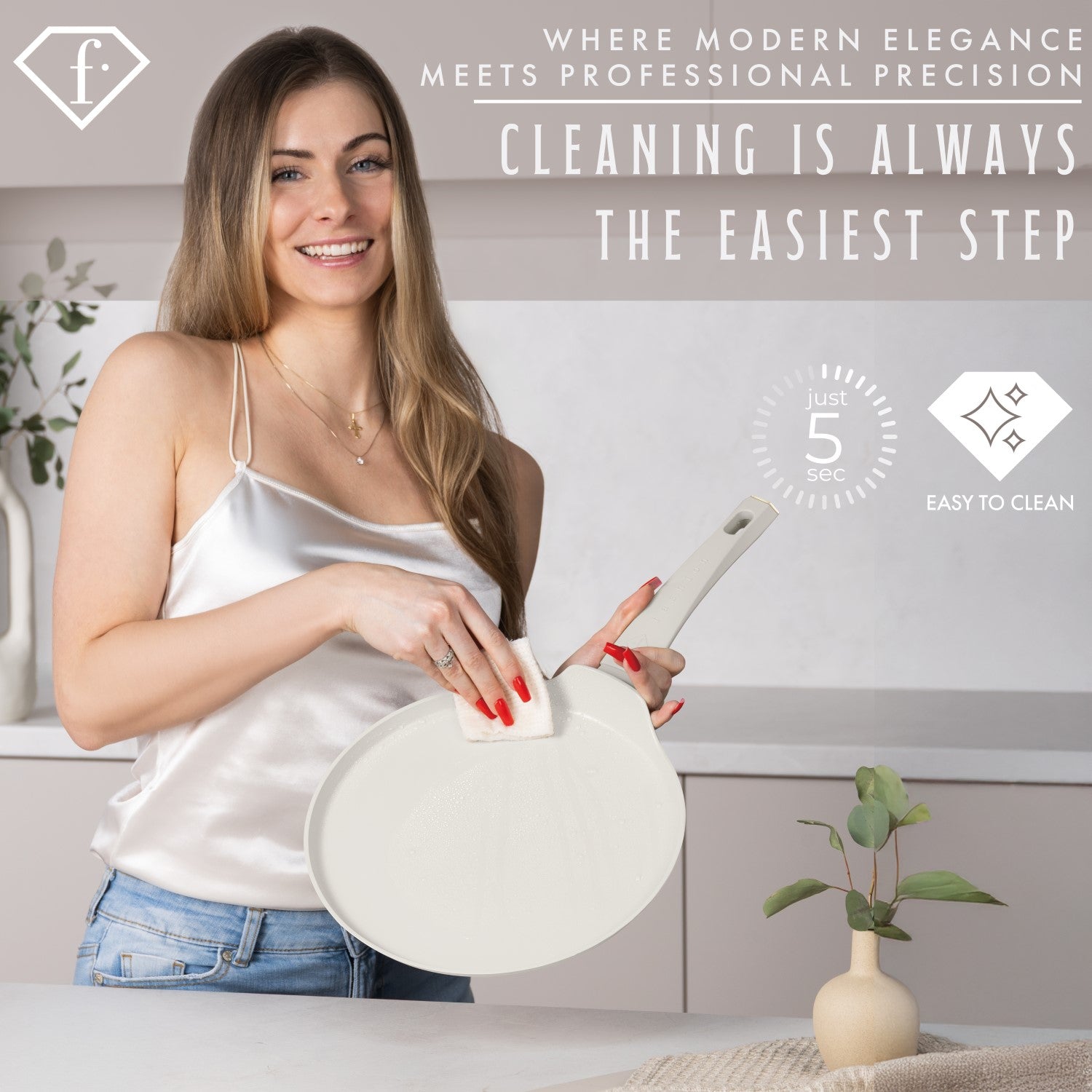 Fashion By Berlinger Haus 28cm TitanPro Non-Stick Pancake Pan - Cream