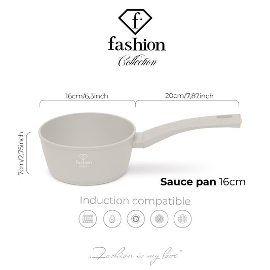 Fashion By Berlinger Haus 16cm TitanPro Non-Stick Sauce Pan - Cream