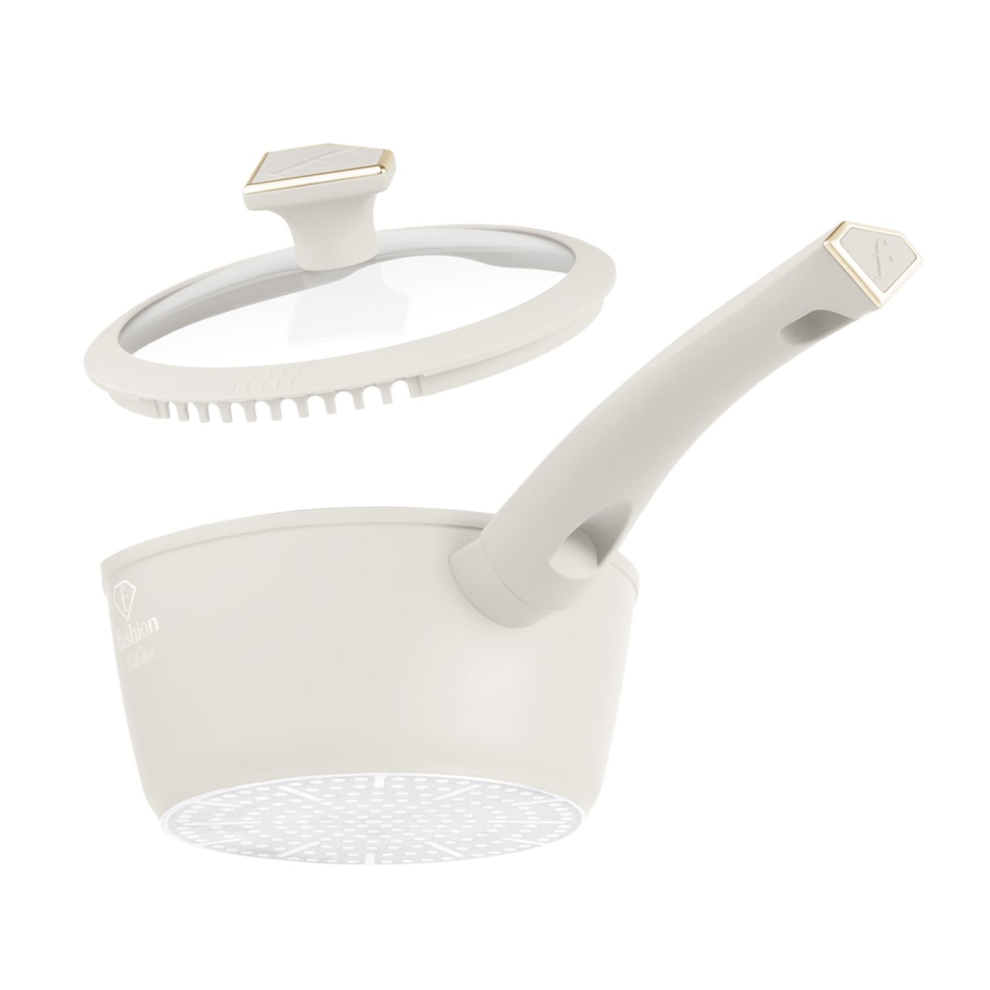 Fashion By Berlinger Haus 16cm TitanPro Non-Stick Sauce Pan with Lid - Cream