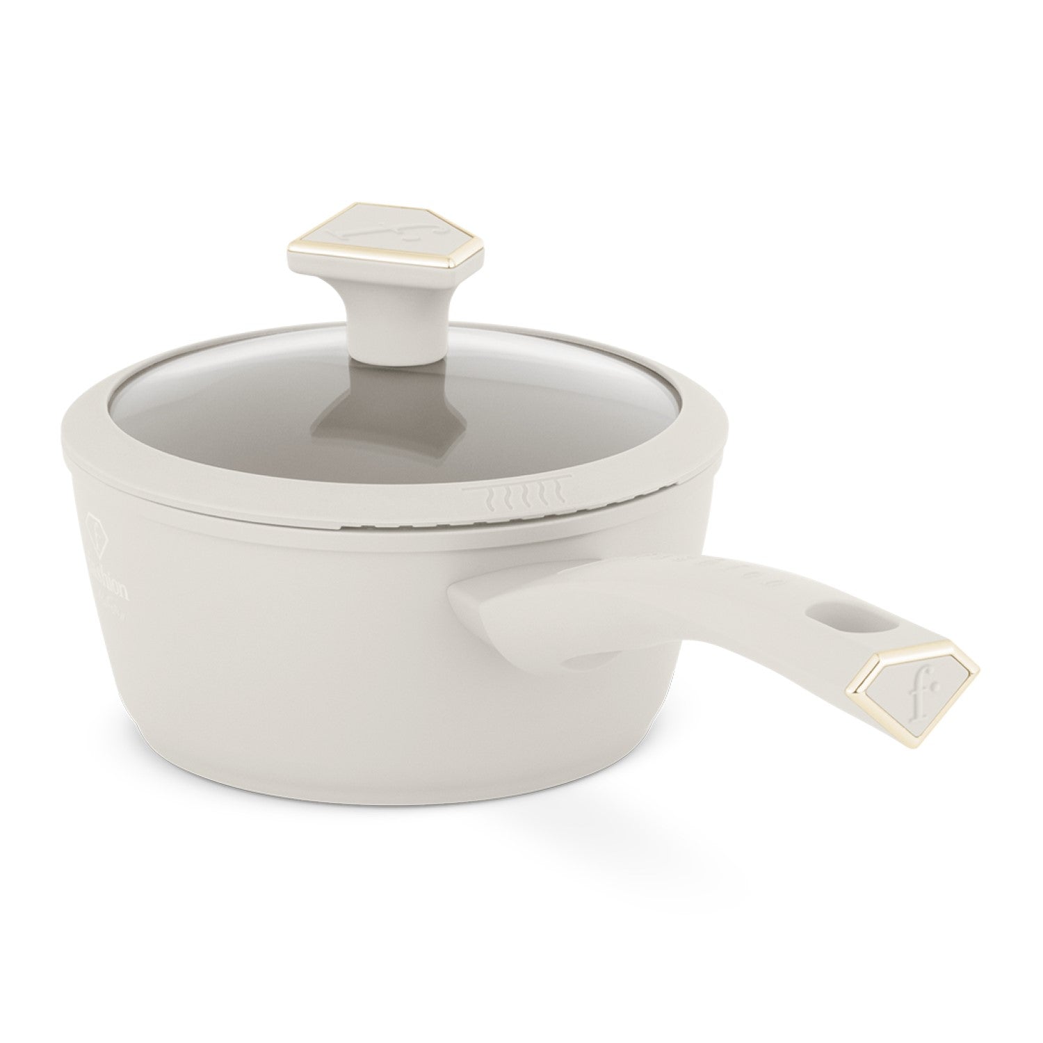 Fashion By Berlinger Haus 16cm TitanPro Non-Stick Sauce Pan with Lid - Cream