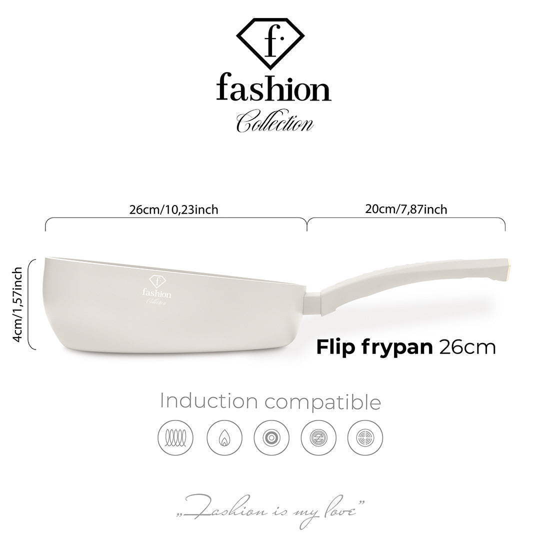 Fashion By Berlinger Haus 26cm Titan Pro Non-Stick Flip Frypan - Matt Cream