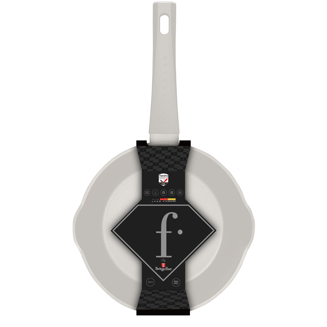 Fashion By Berlinger Haus 24cm Titan Pro Non-Stick Deep Frypan - Matt Cream