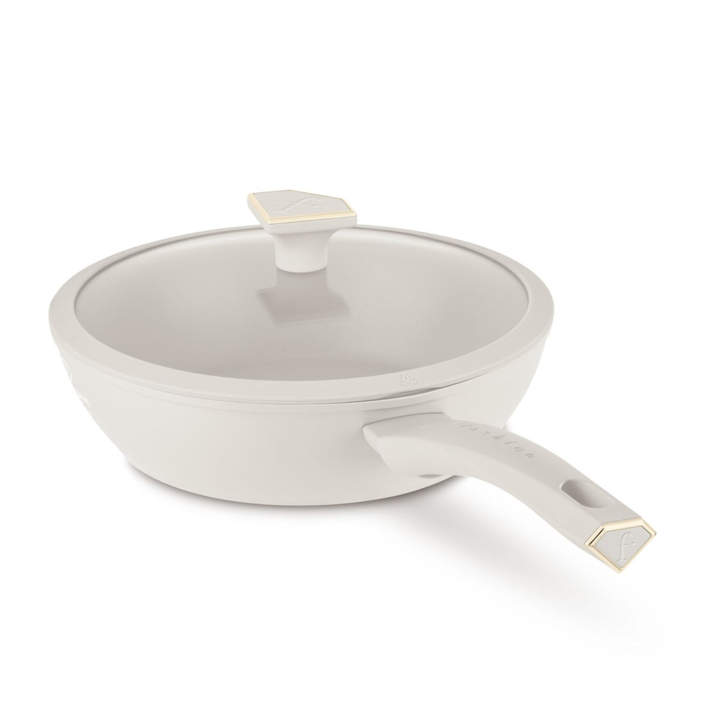 Fashion By Berlinger Haus 24cm TitanPro Non-Stick Deep Frypan with Lid - Cream