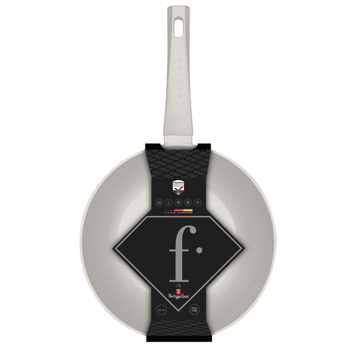 Fashion By Berlinger Haus 28cm TitanPro Non-Stick Wok - Cream