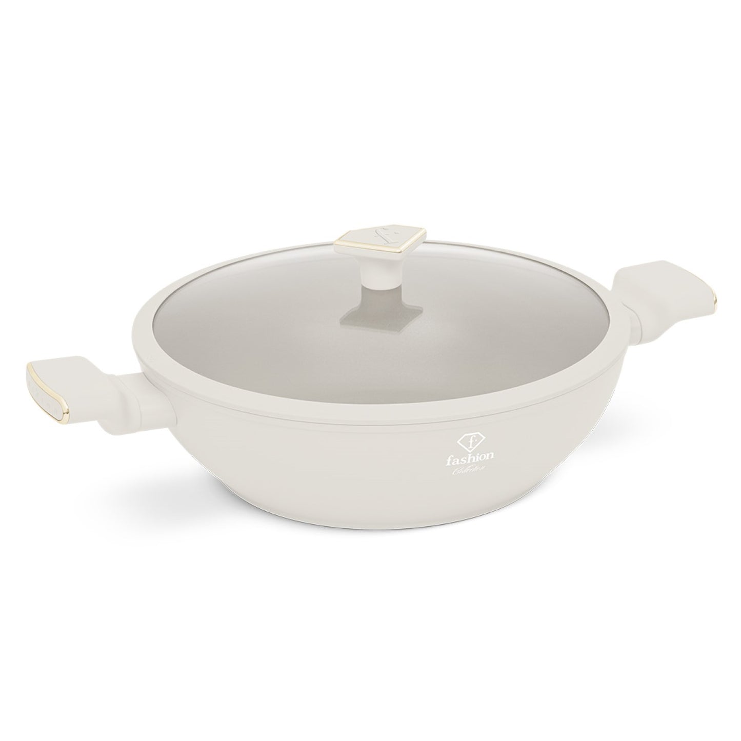 Fashion By Berlinger Haus 30cm TitanPro Non-Stick Wok with Lid - Cream
