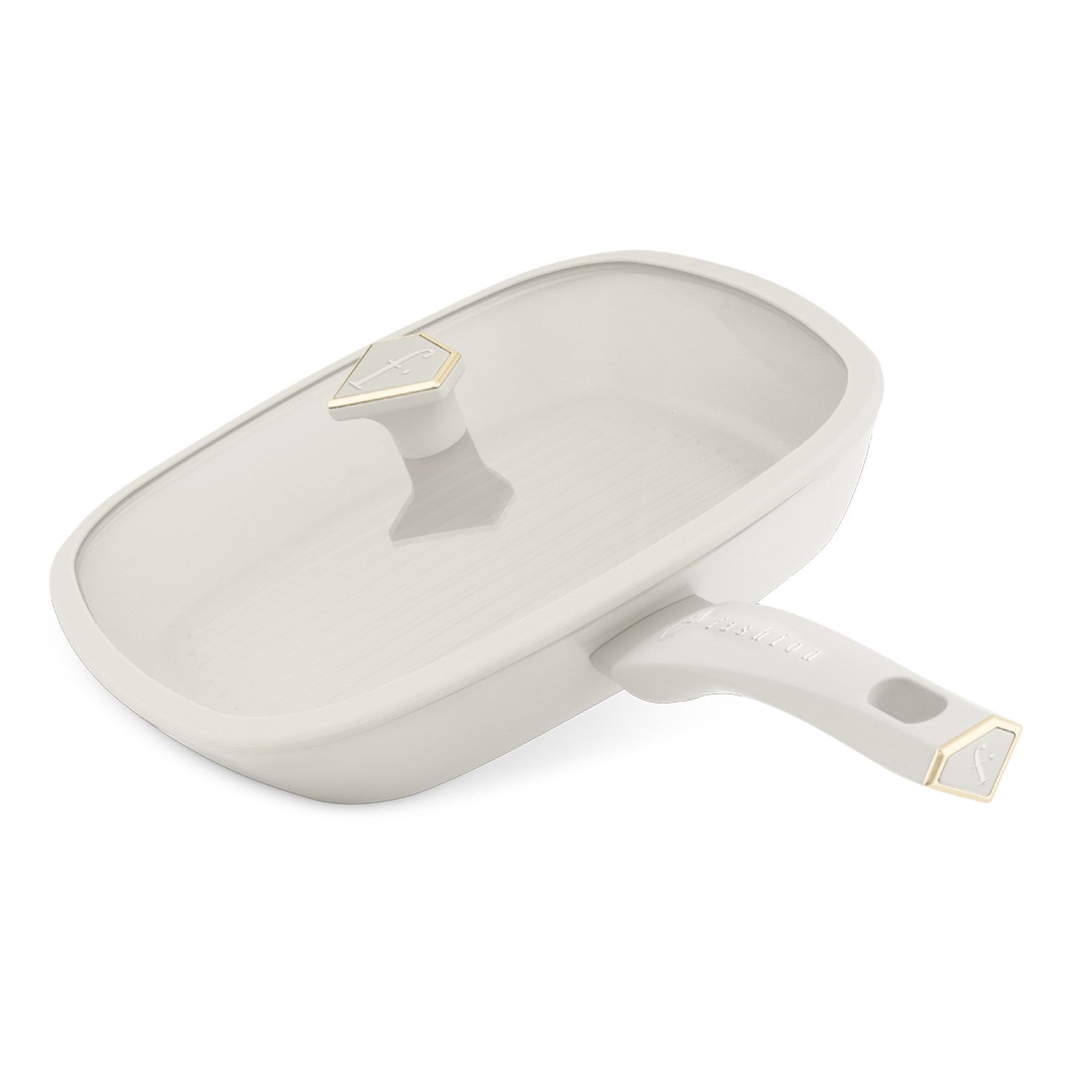 Fashion By Berlinger Haus 28cm TitanPro Non-Stick Grill Pan with Lid - Cream