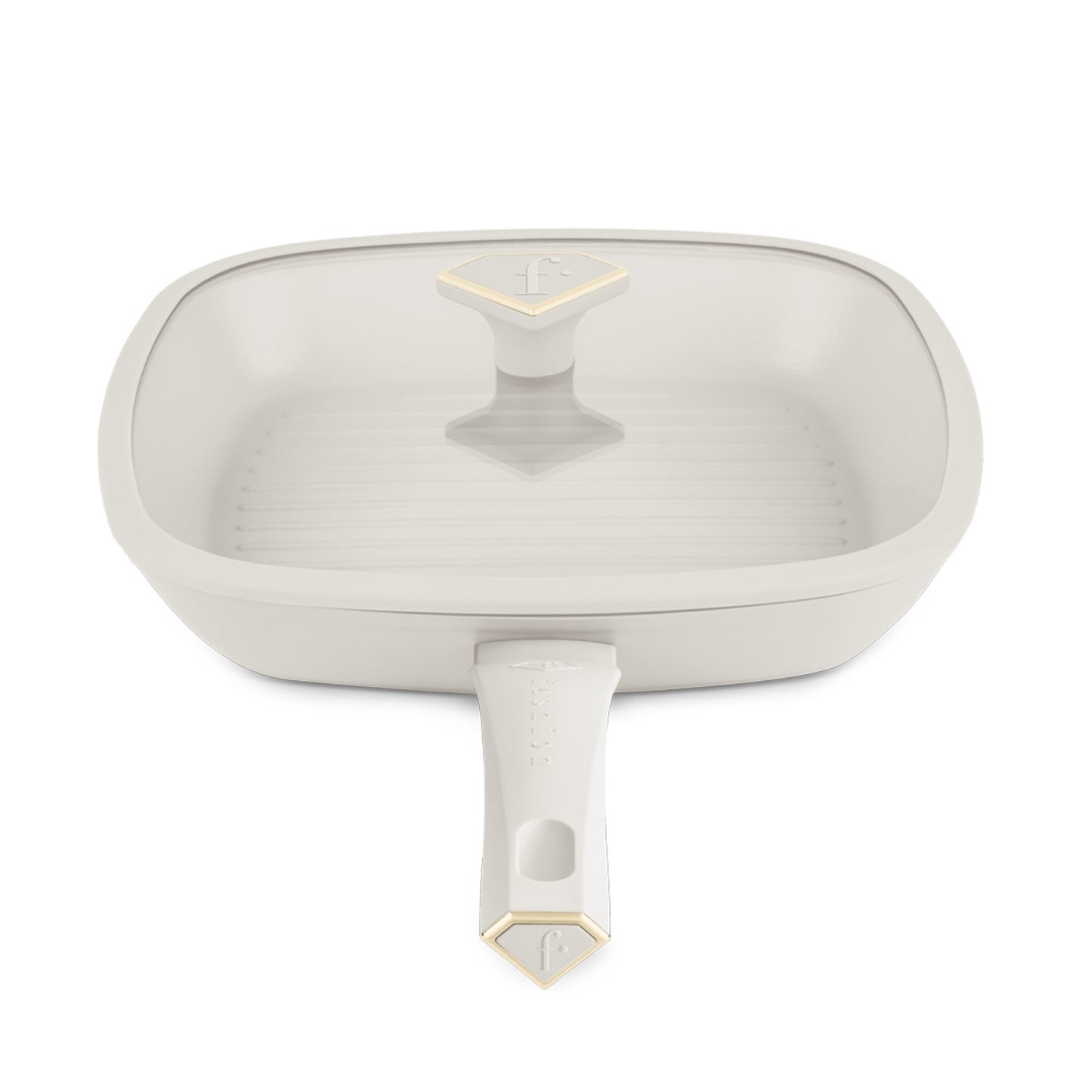 Fashion By Berlinger Haus 28cm TitanPro Non-Stick Grill Pan with Lid - Cream