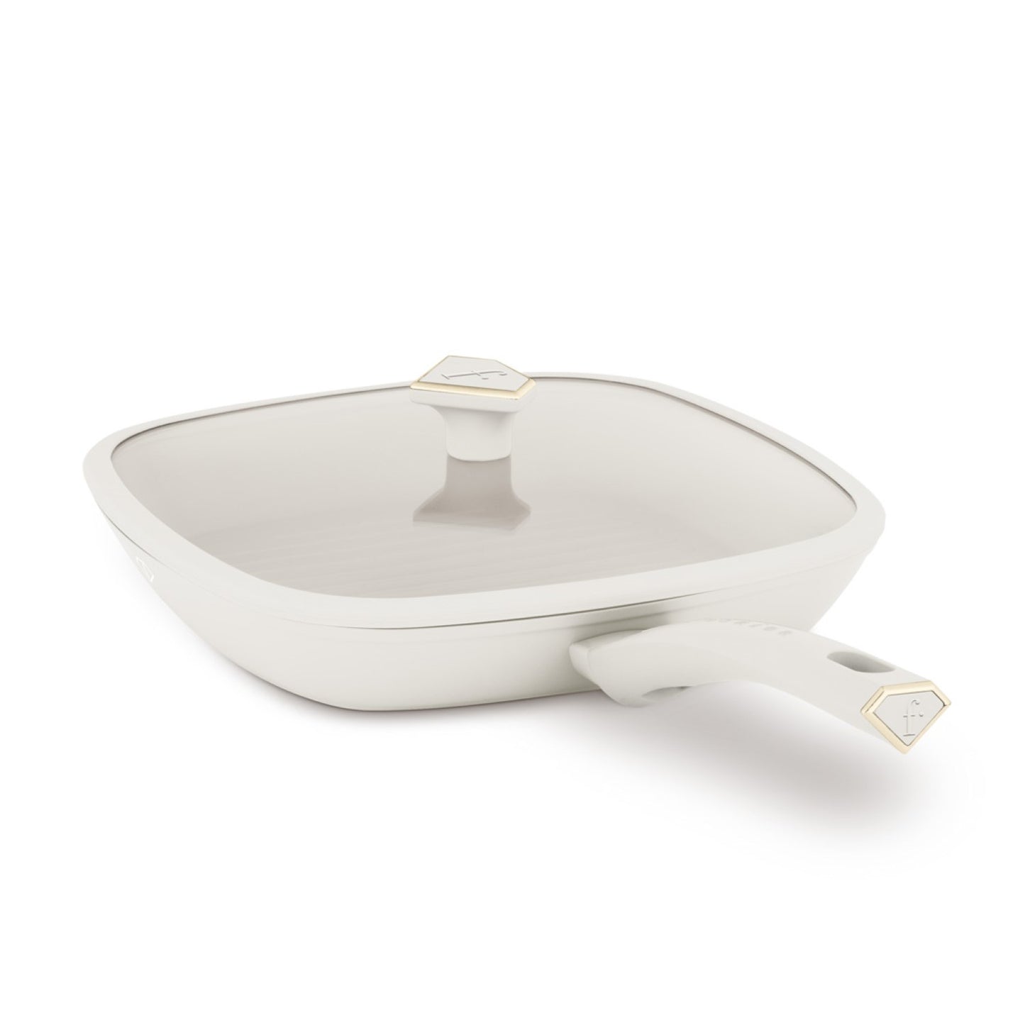 Fashion By Berlinger Haus 28cm TitanPro Non-Stick Grill Pan with Lid - Cream