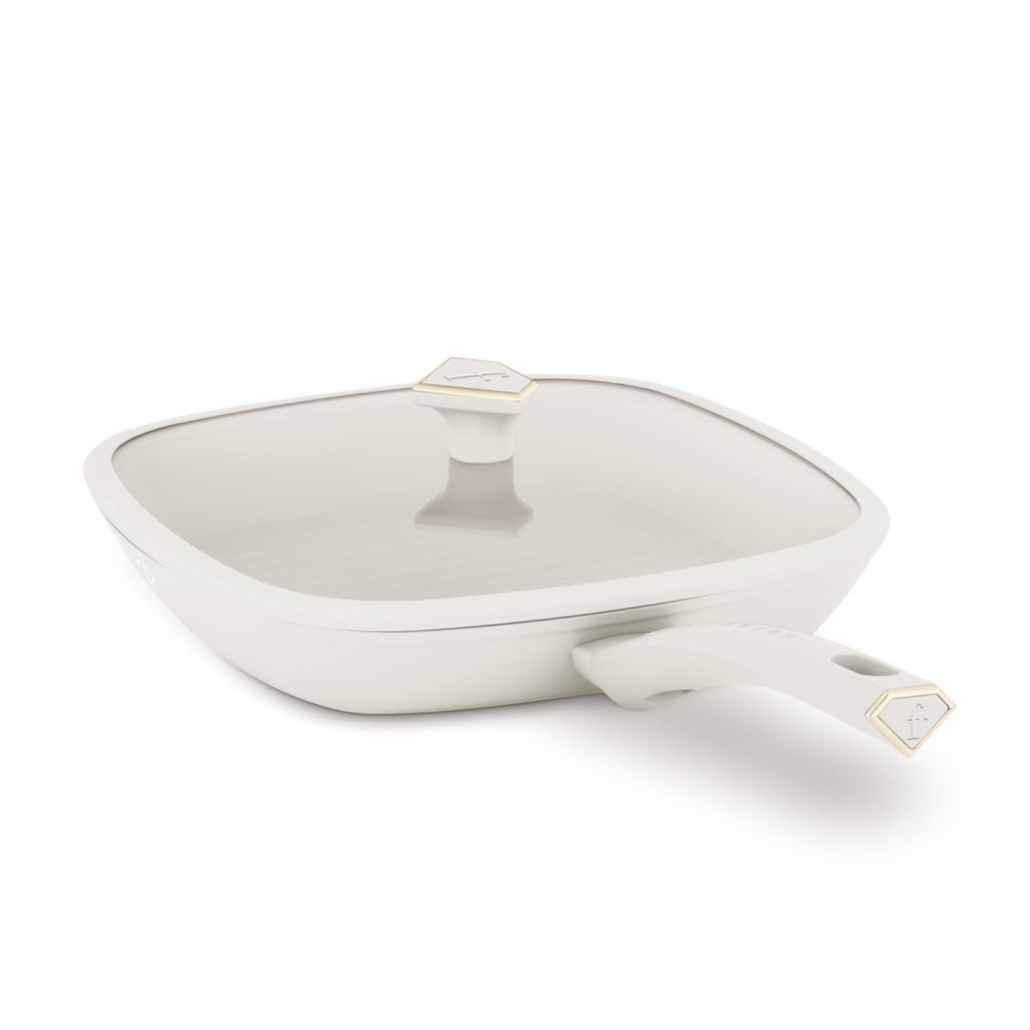 Fashion By Berlinger Haus 28cm TitanPro Non-Stick Grill Pan with Lid - Cream