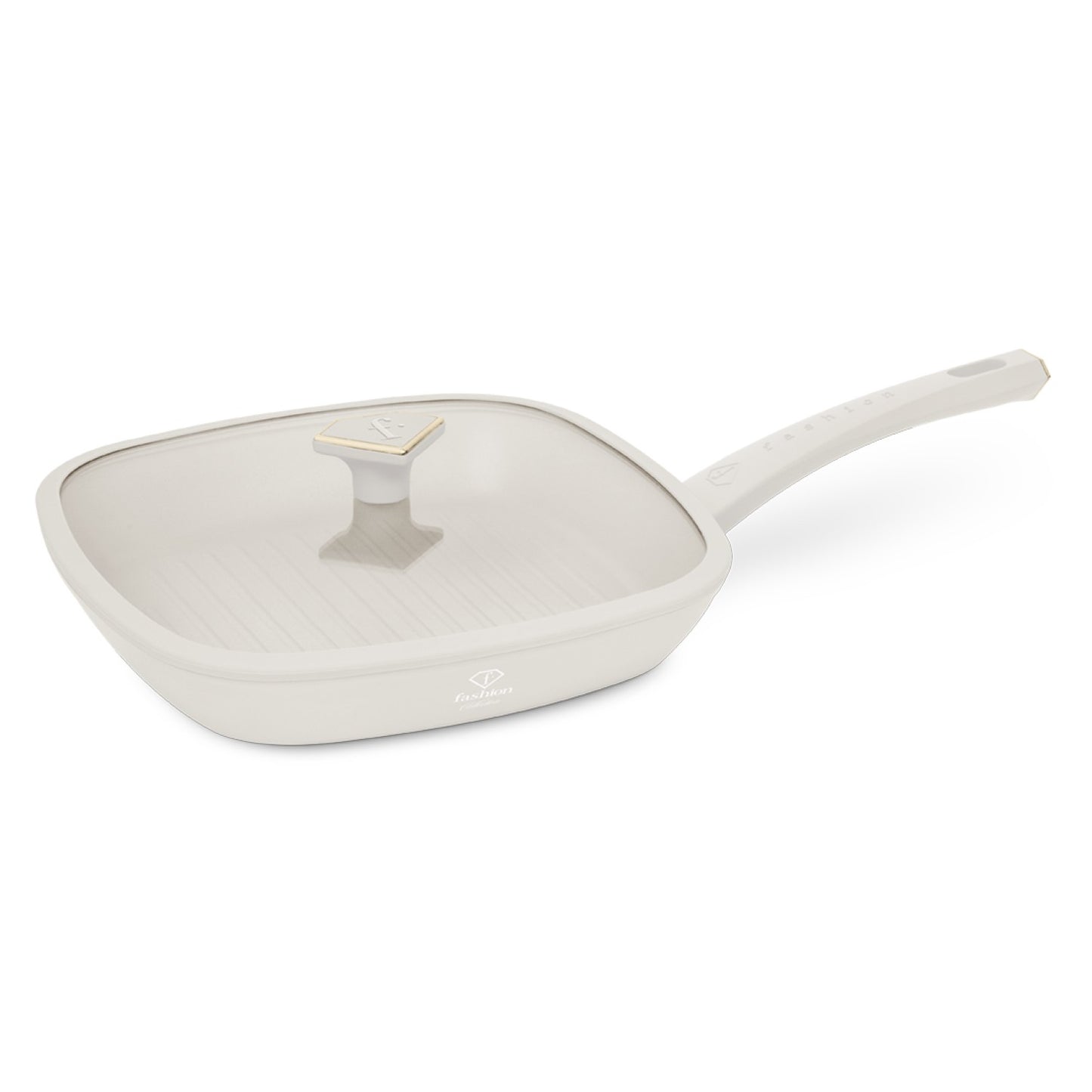 Fashion By Berlinger Haus 28cm TitanPro Non-Stick Grill Pan with Lid - Cream