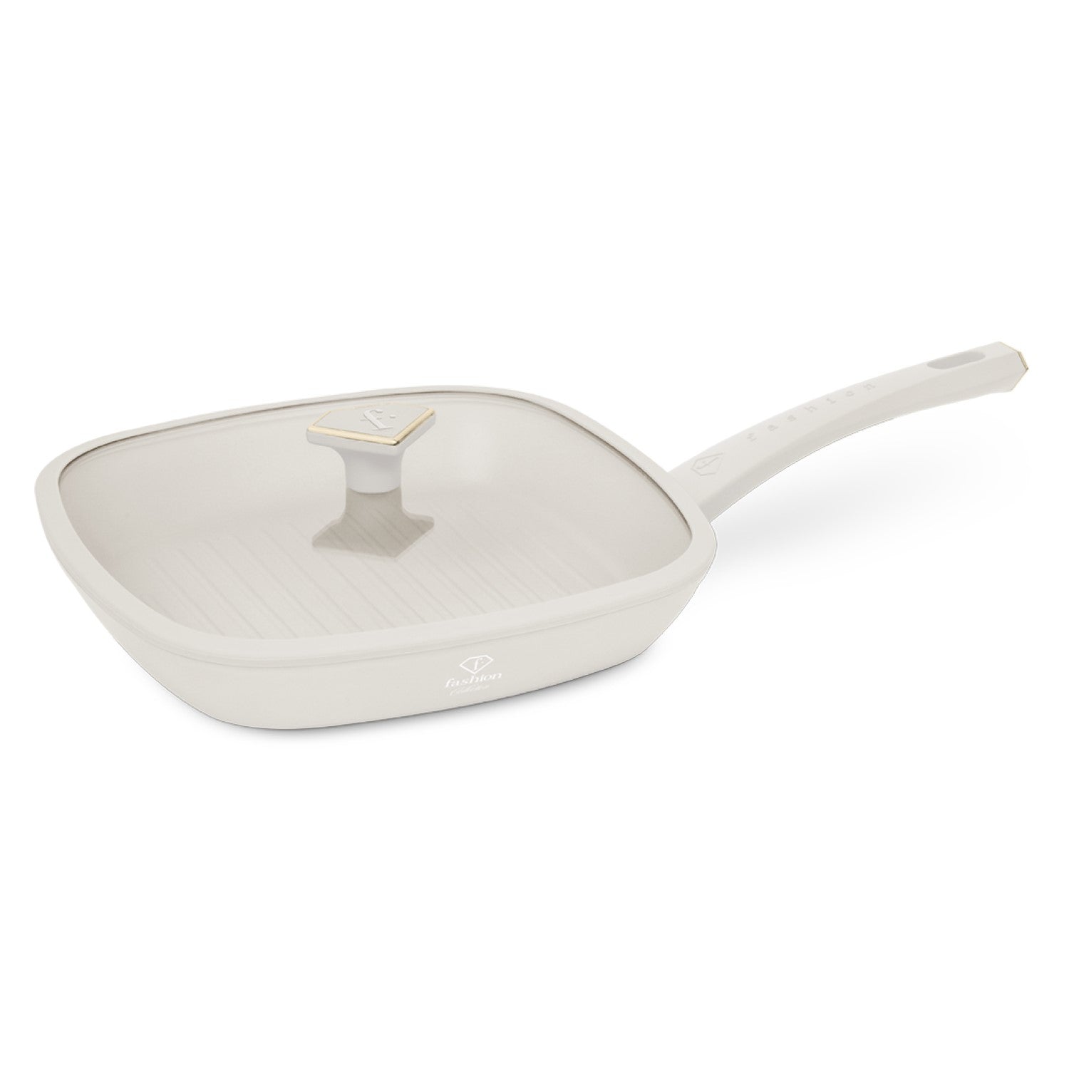 Fashion By Berlinger Haus 28cm TitanPro Non-Stick Grill Pan with Lid - Cream