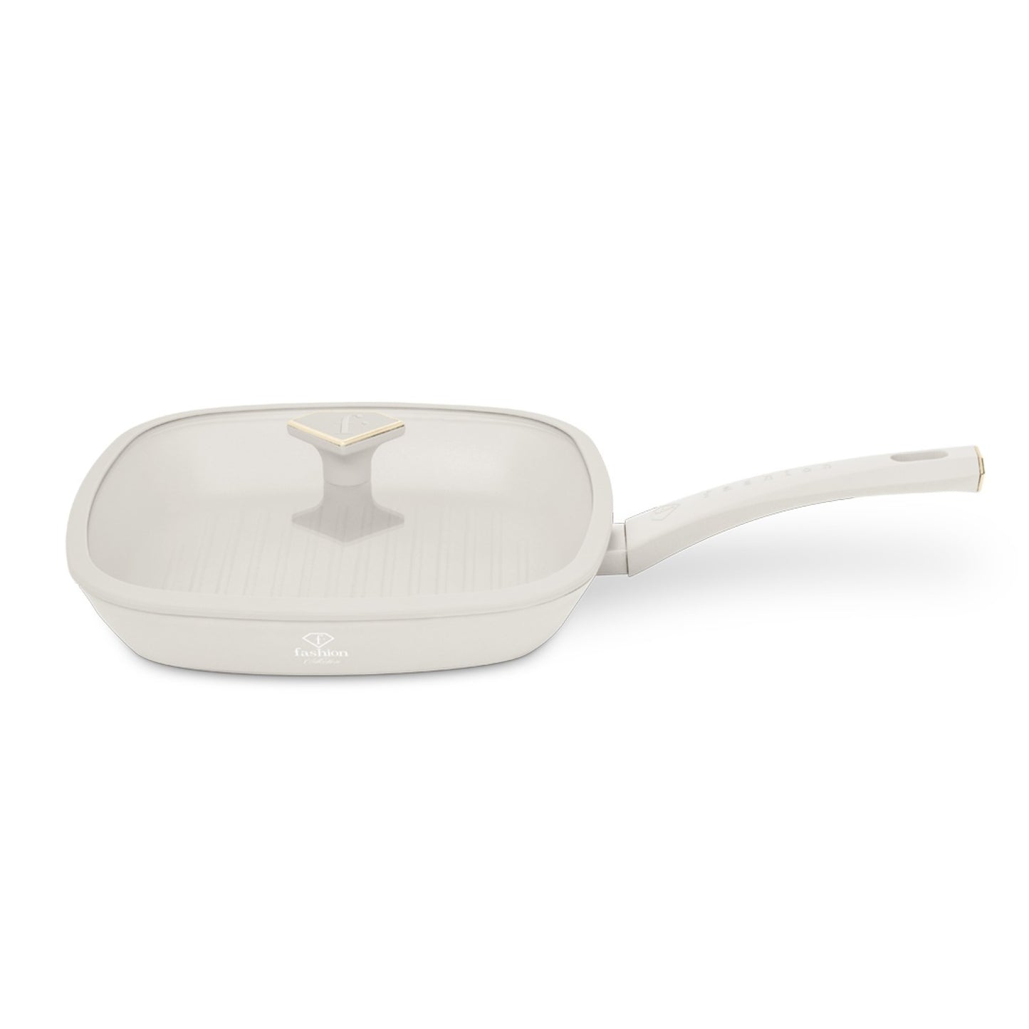 Fashion By Berlinger Haus 28cm TitanPro Non-Stick Grill Pan with Lid - Cream