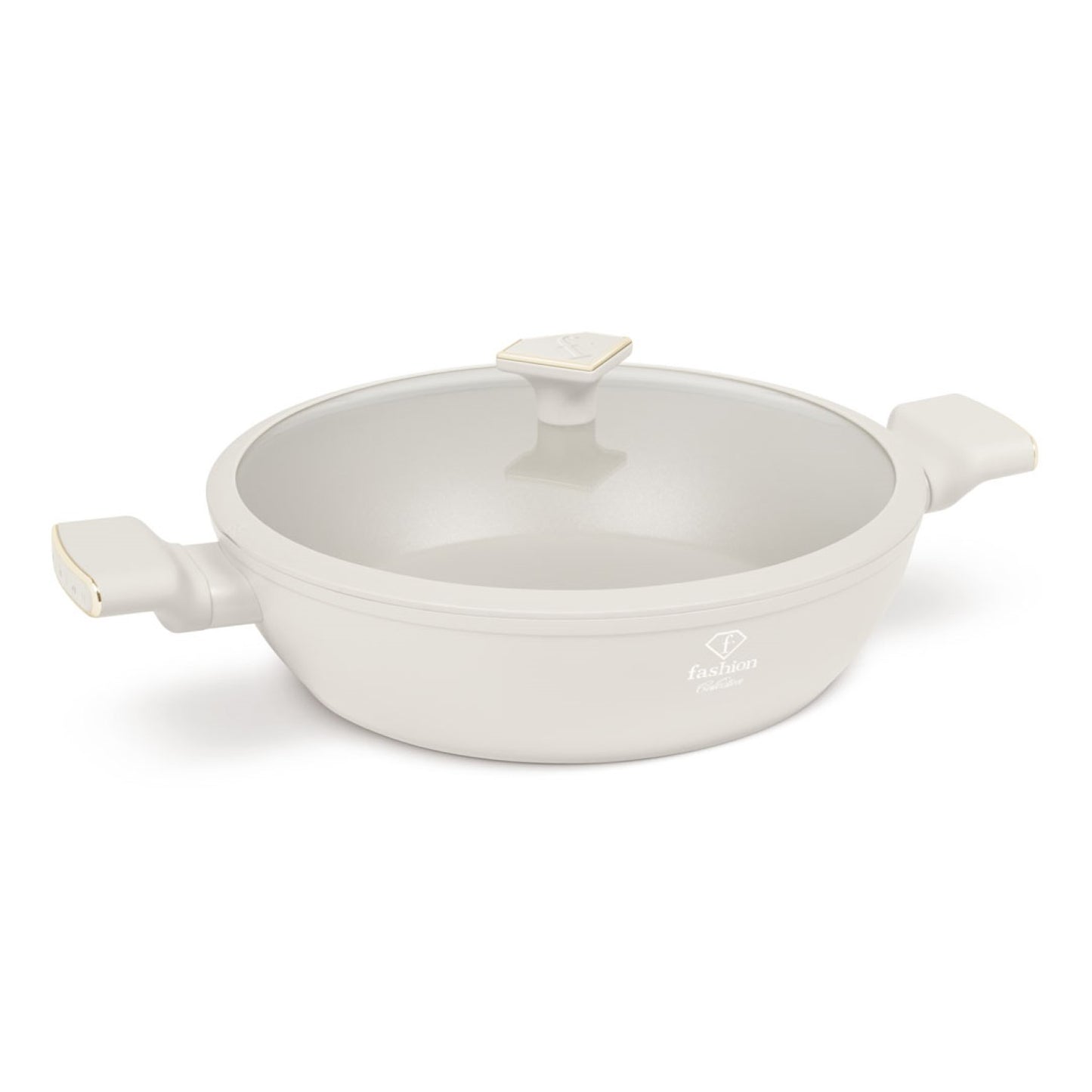 Fashion By Berlinger Haus 30cm TitanPro Non-Stick Shallow Pot with Lid - Cream