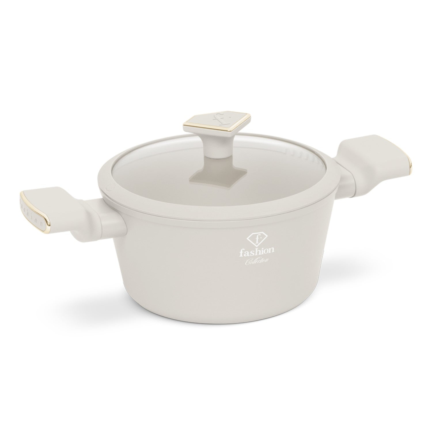 Fashion By Berlinger Haus 20cm TitanPro Non-Stick Casserole with Lid - Cream