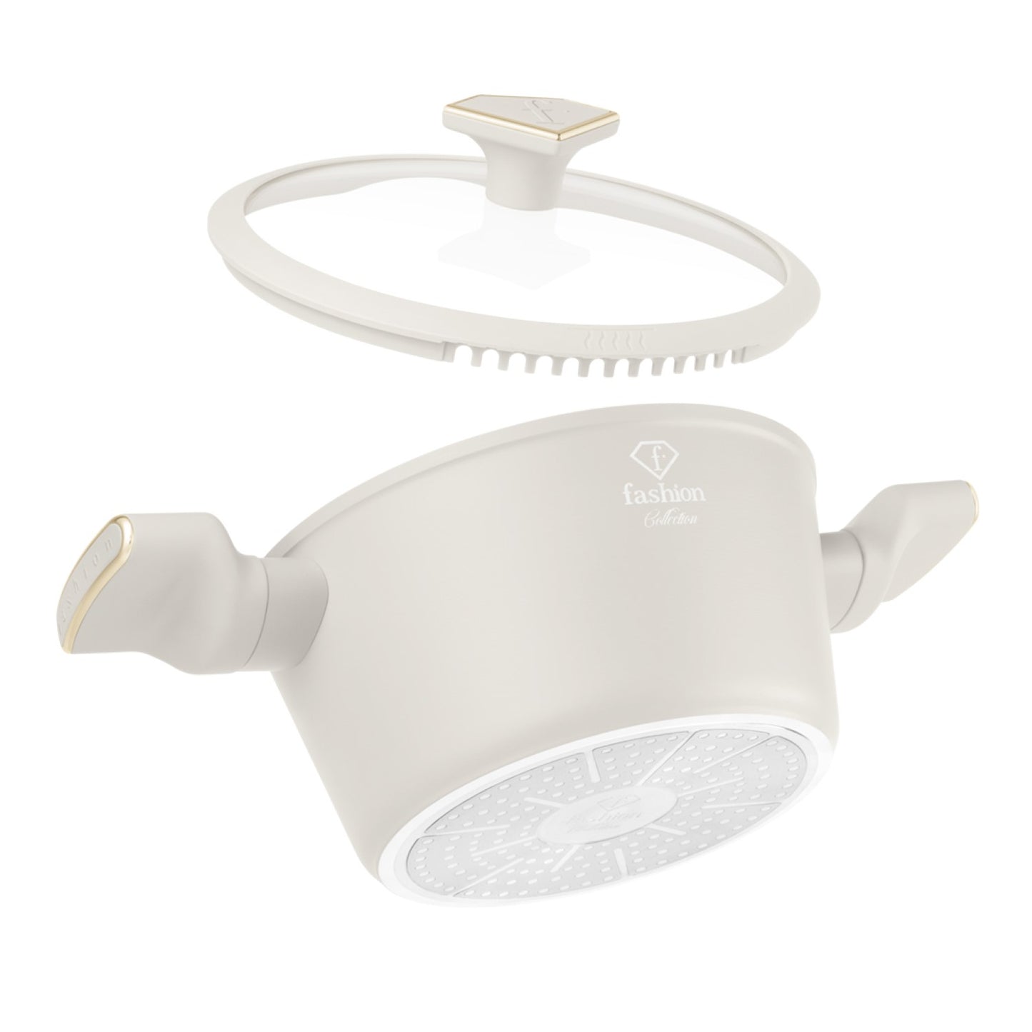 Fashion By Berlinger Haus 20cm TitanPro Non-Stick Casserole with Lid - Cream
