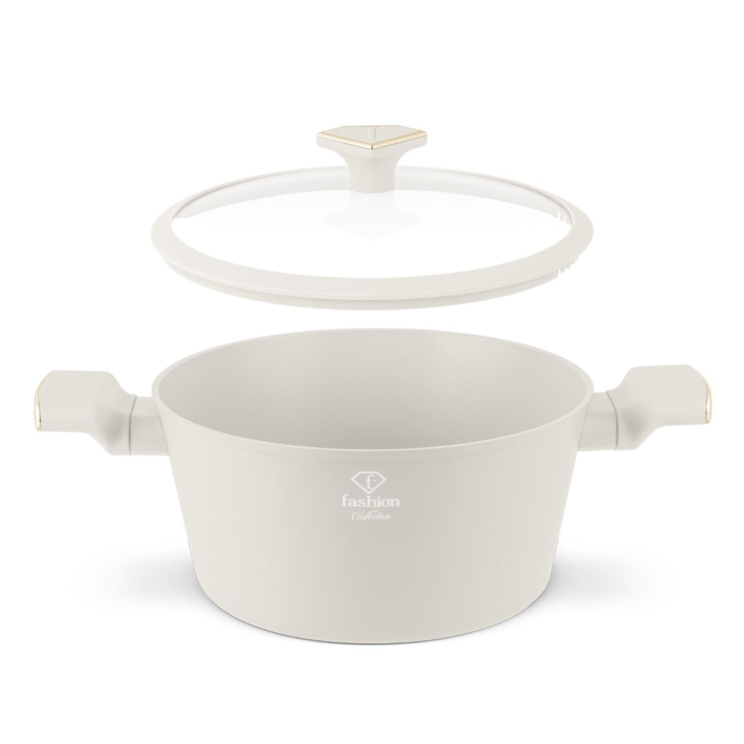 Fashion By Berlinger Haus 24cm TitanPro Non-Stick Casserole with Lid - Cream