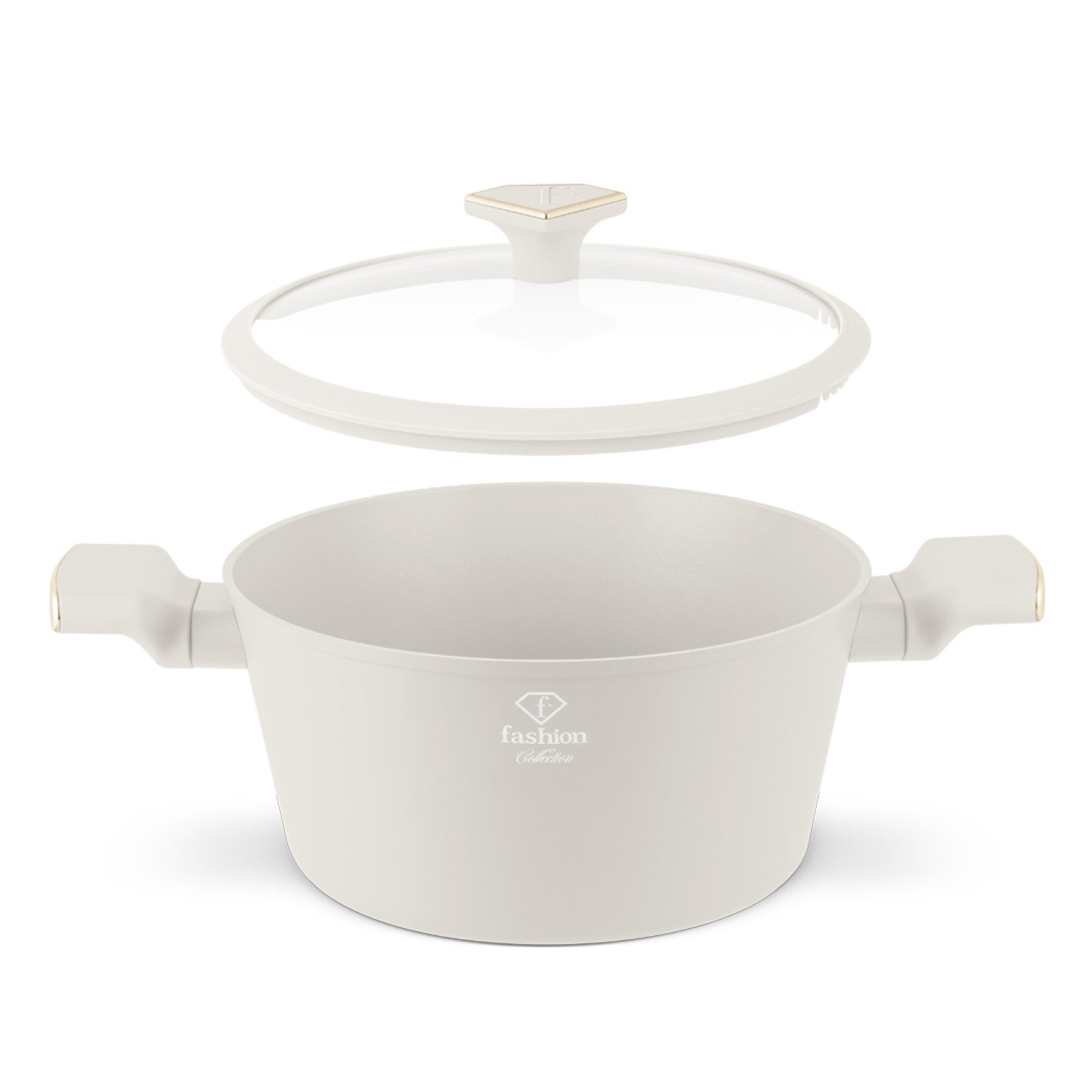 Fashion By Berlinger Haus 24cm TitanPro Non-Stick Casserole with Lid - Cream