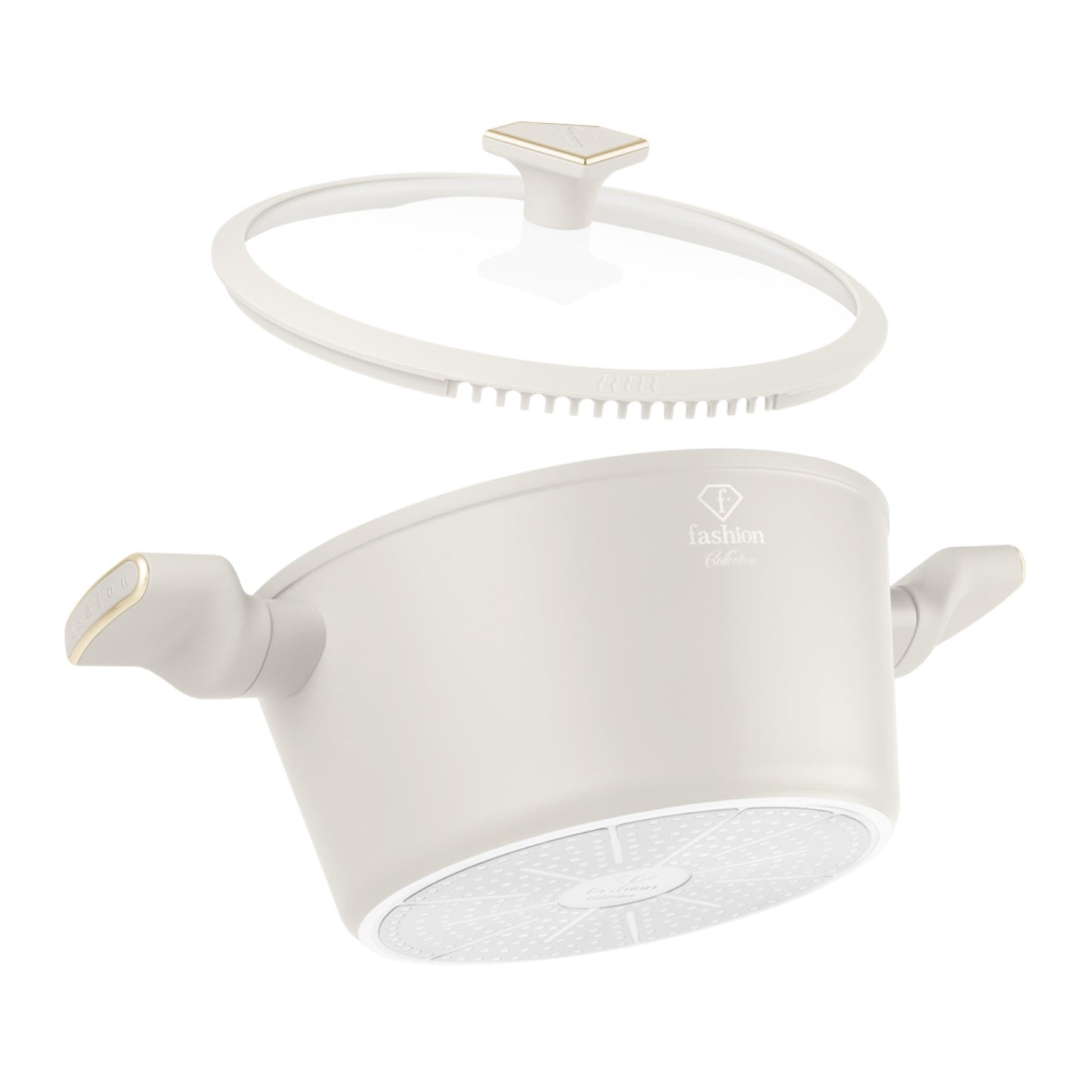 Fashion By Berlinger Haus 24cm TitanPro Non-Stick Casserole with Lid - Cream
