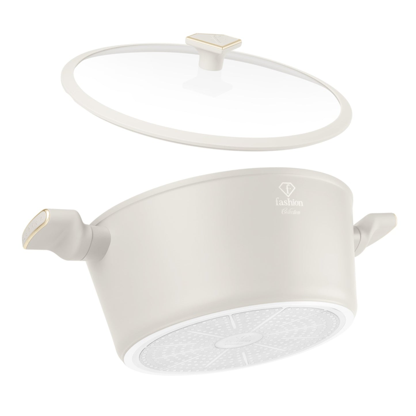 Fashion By Berlinger Haus 30cm TitanPro Non-Stick Casserole with Lid - Cream