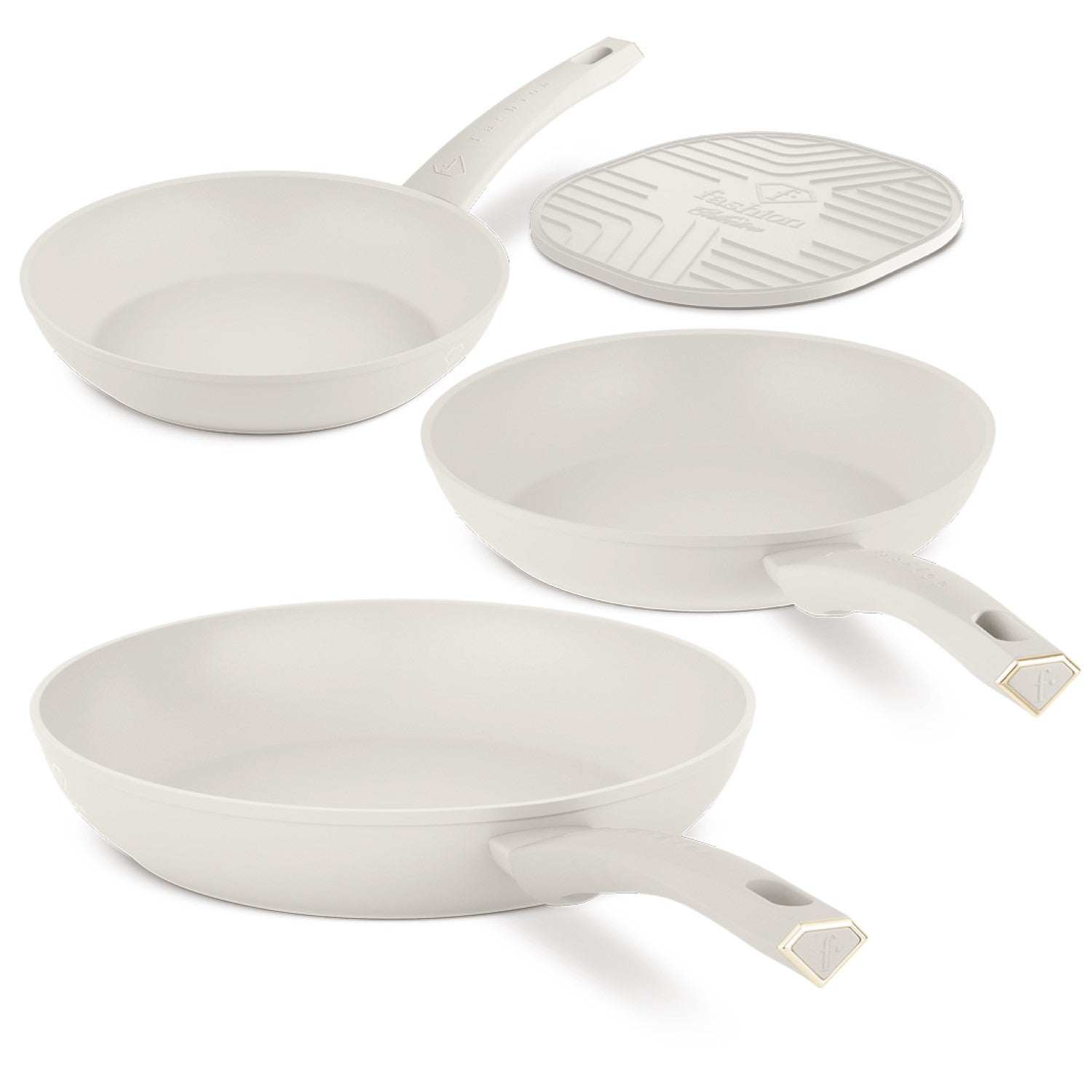 Fashion By Berlinger Haus 4 Piece TitanPro Non-Stick Frypan Set - Cream