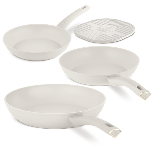 Fashion By Berlinger Haus 4 Piece TitanPro Non-Stick Frypan Set - Cream