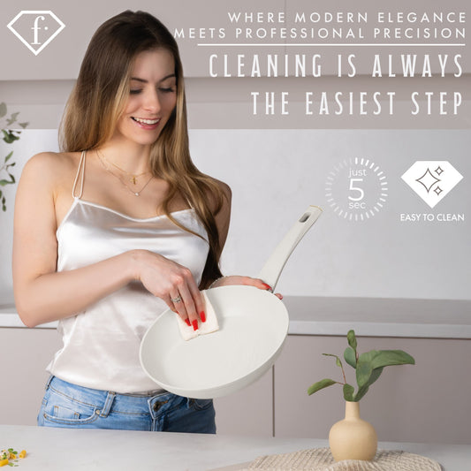 Fashion By Berlinger Haus 4 Piece TitanPro Non-Stick Frypan Set - Cream